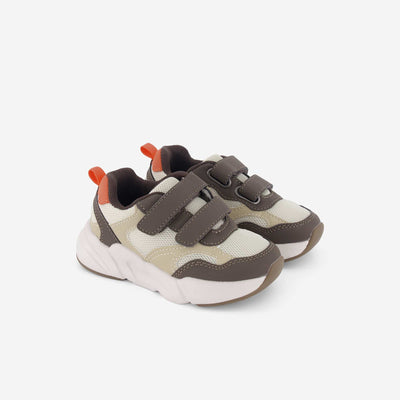 Tricolor Hook-and-Loop Sneakers BROWN