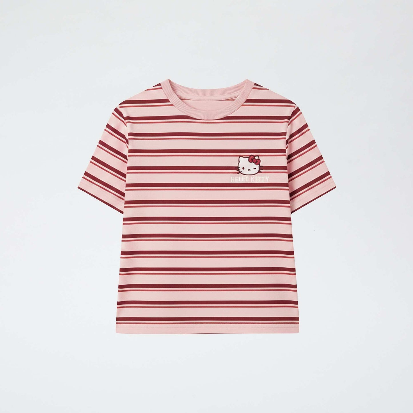Printed Short-Sleeved Round Neck T-shirt RED
