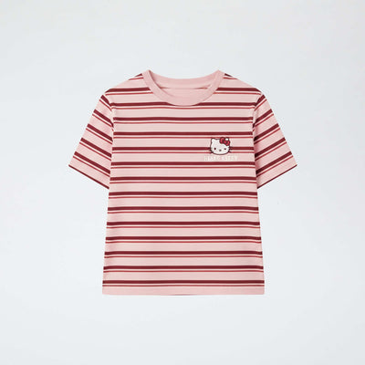 Printed Short-Sleeved Round Neck T-shirt RED