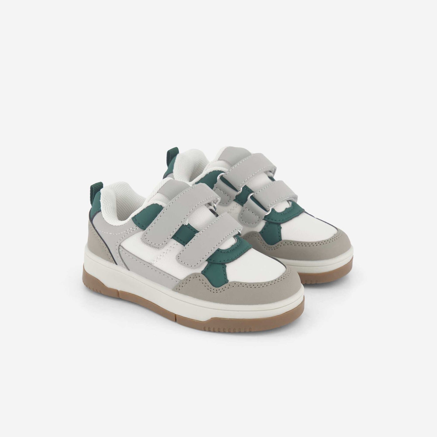 Low-top faux leather sneakers GREY