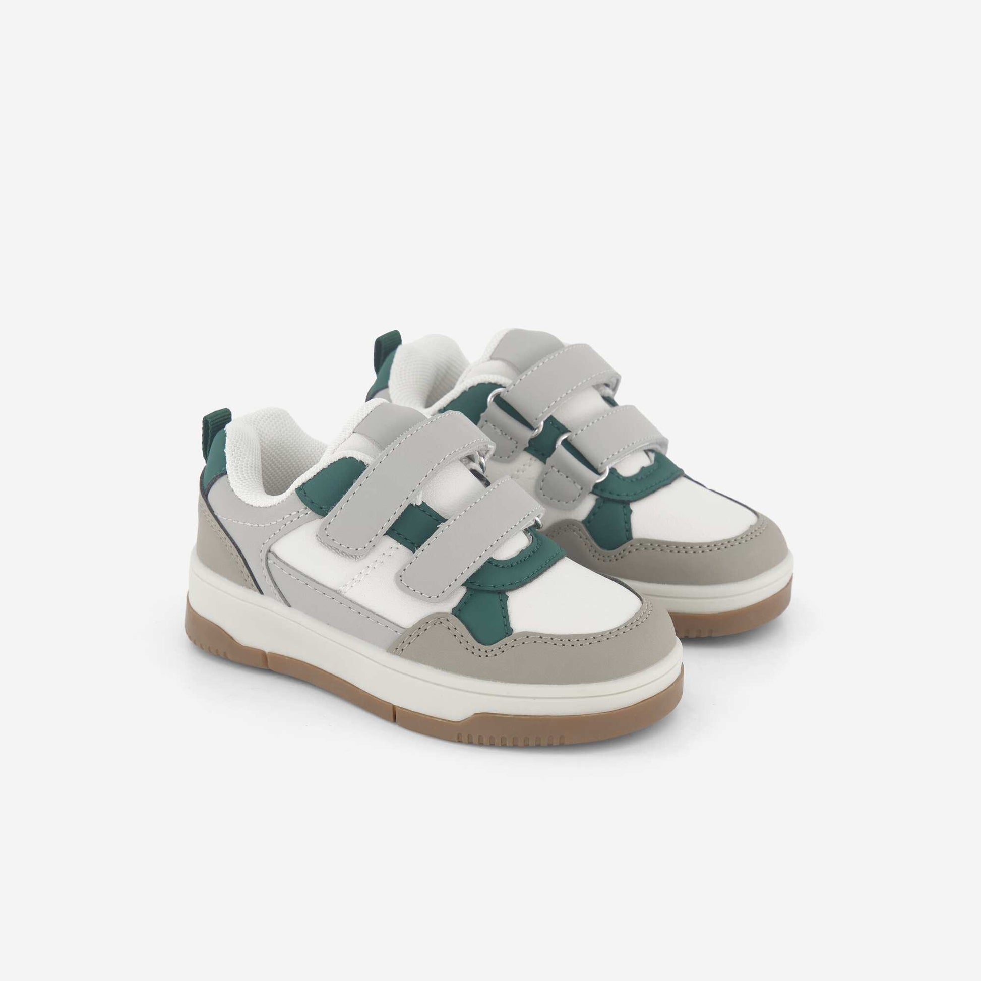 Low-top faux leather sneakers GREY