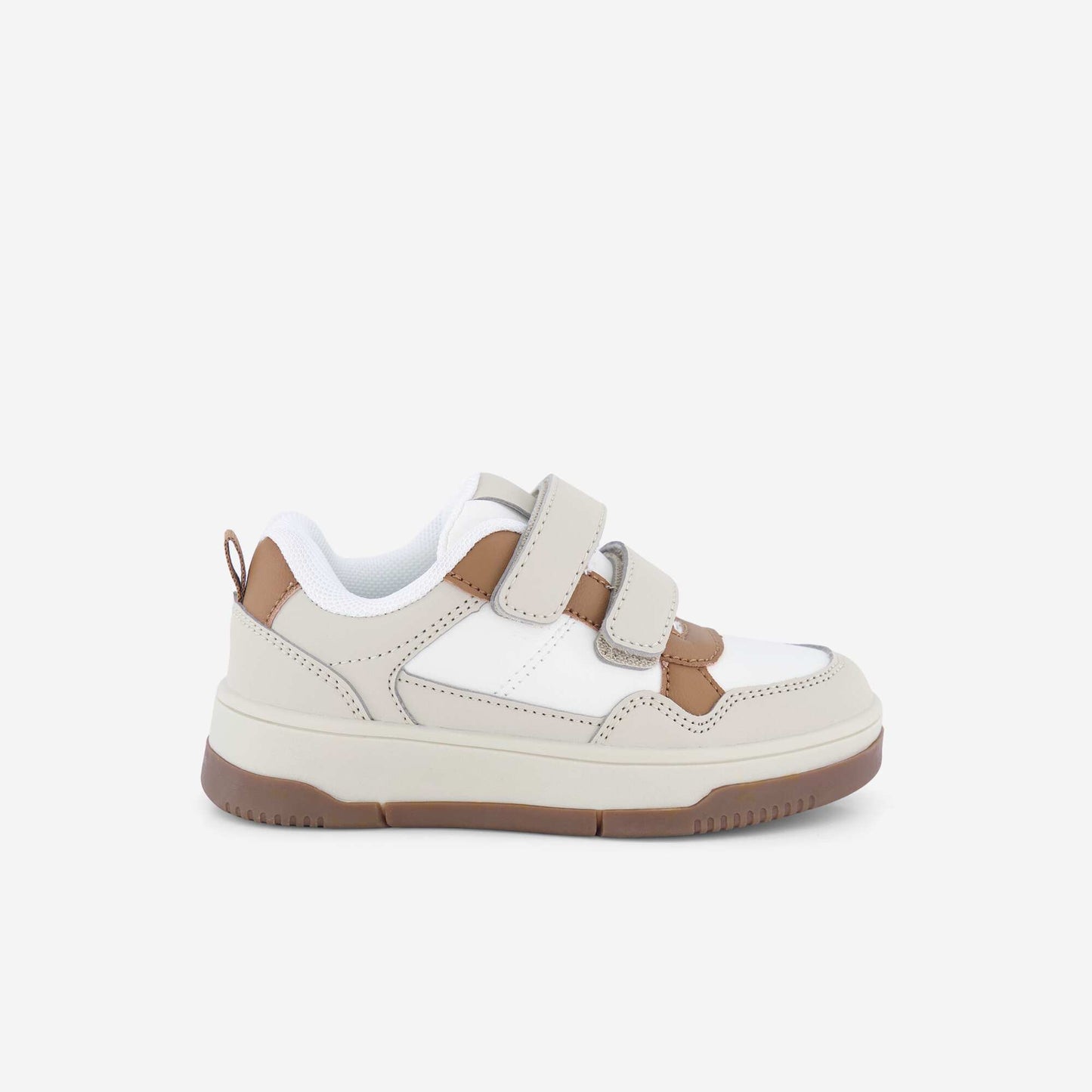 Low-top faux leather sneakers BEIGE