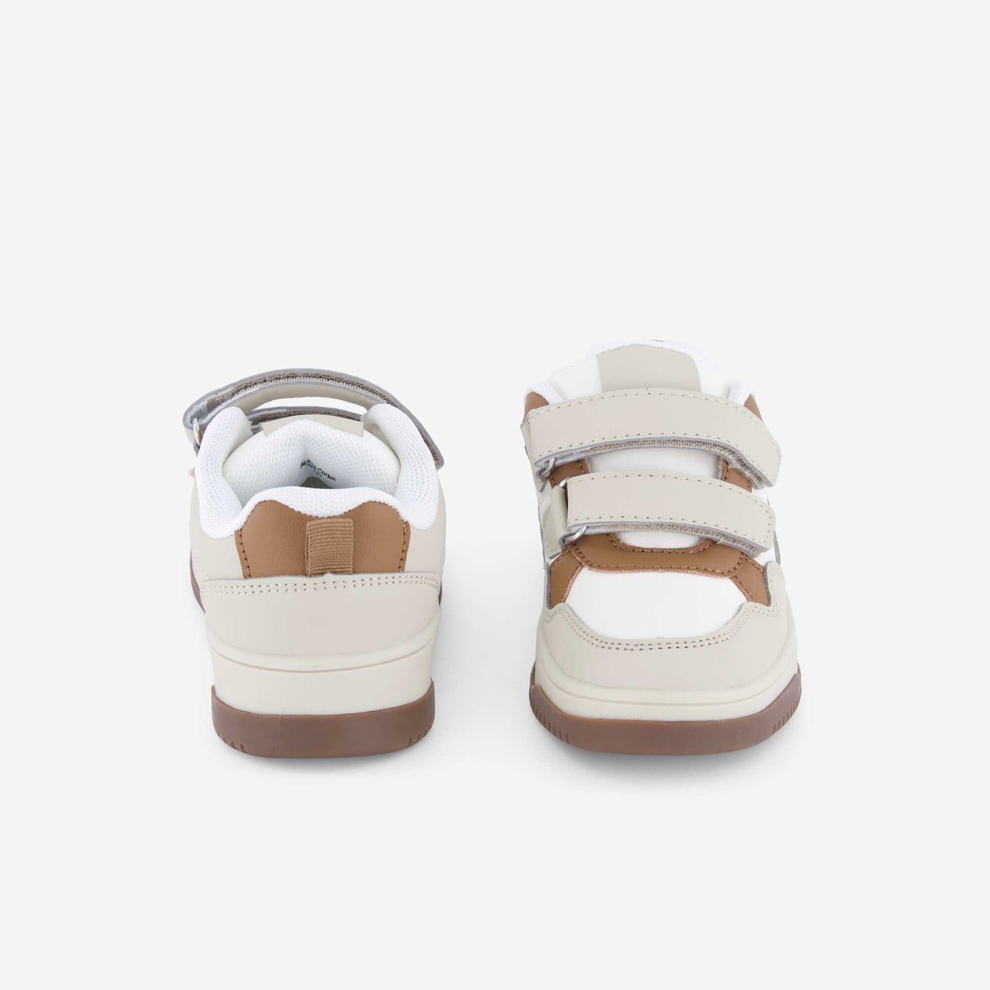 Low-top faux leather sneakers BEIGE