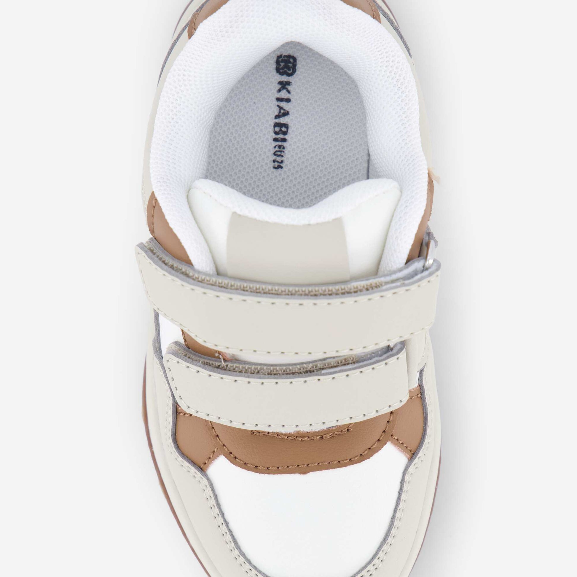 Low-top faux leather sneakers BEIGE