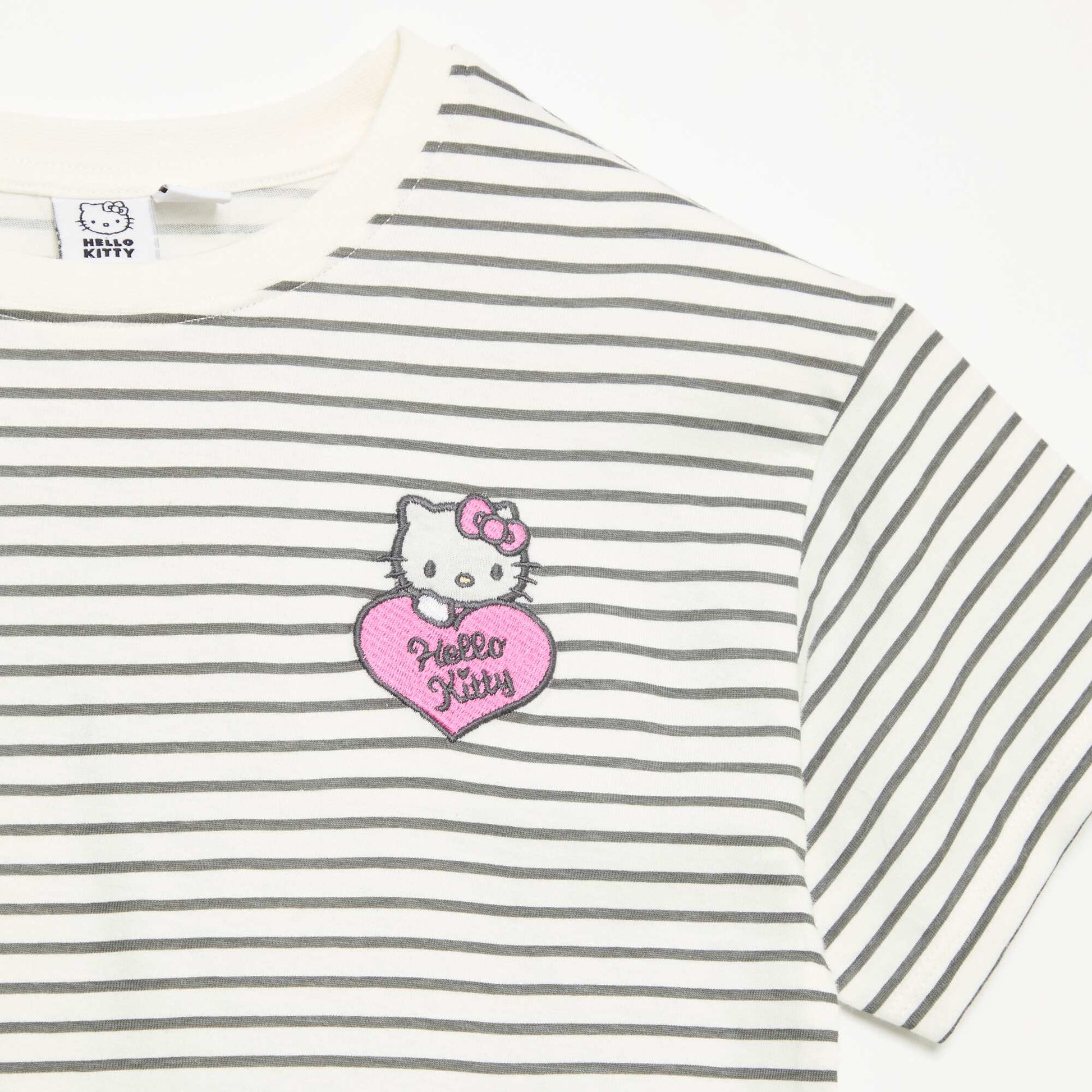 'Hello Kitty' 2-piece set - striped top + leggings WHITE