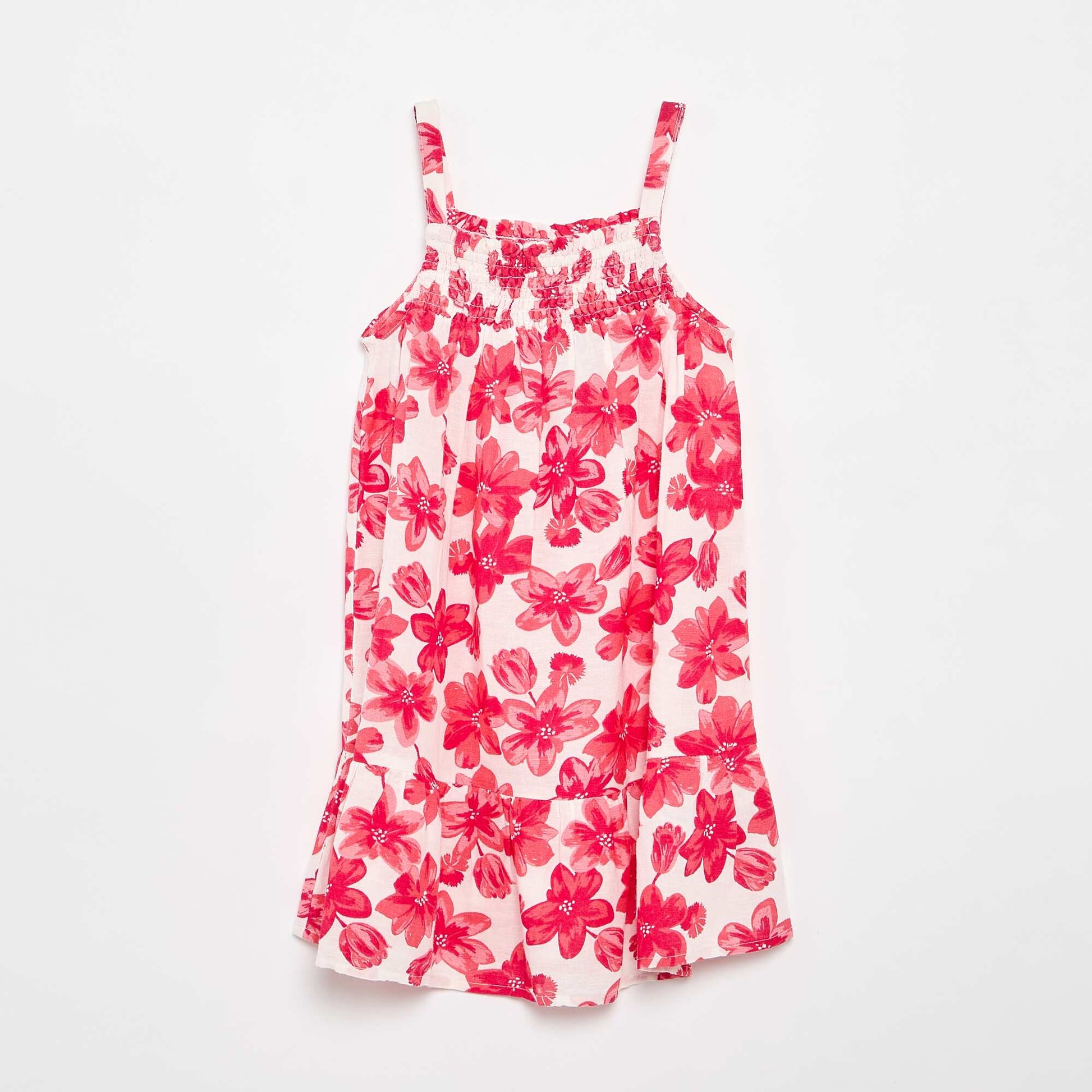 All-over print dress with thin straps WHITE