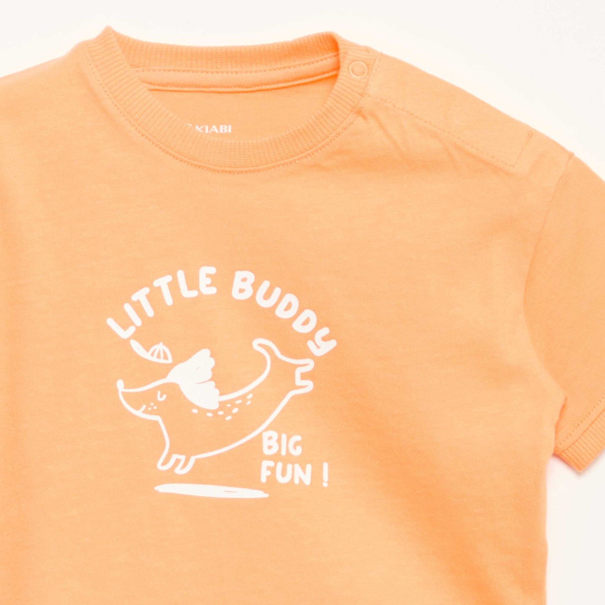 Short-sleeved printed T-shirt ORANGE