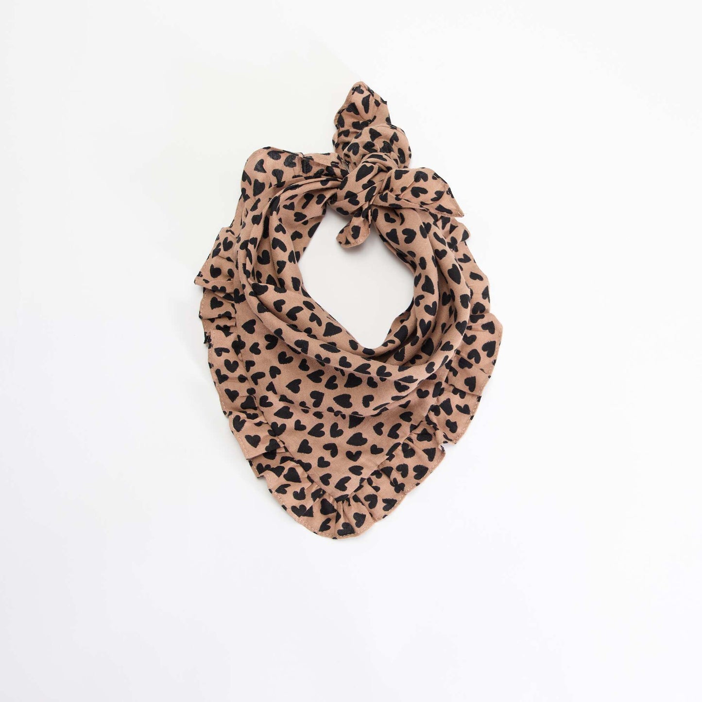 Printed square scarf BEIGE