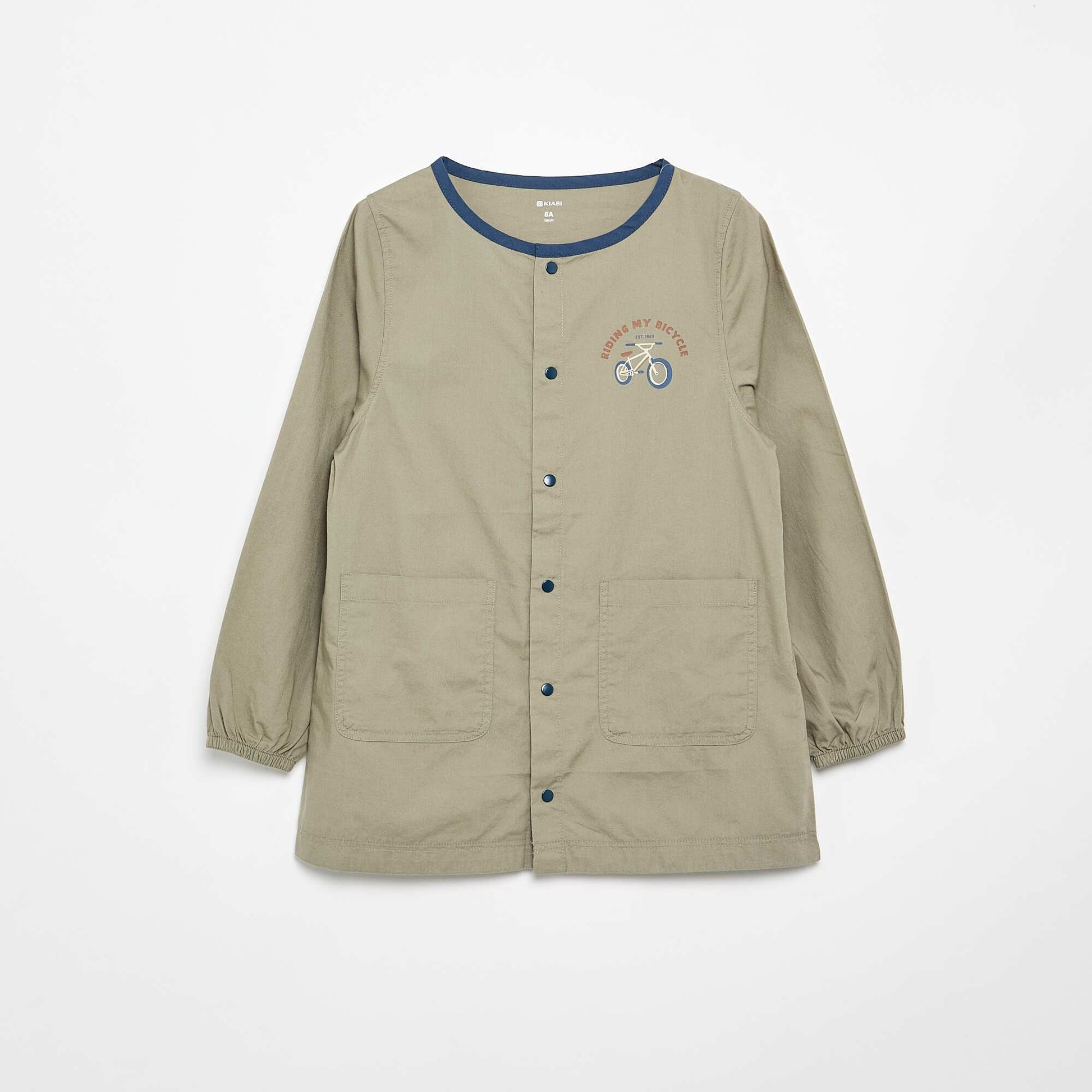 Long-sleeved school smock GREEN