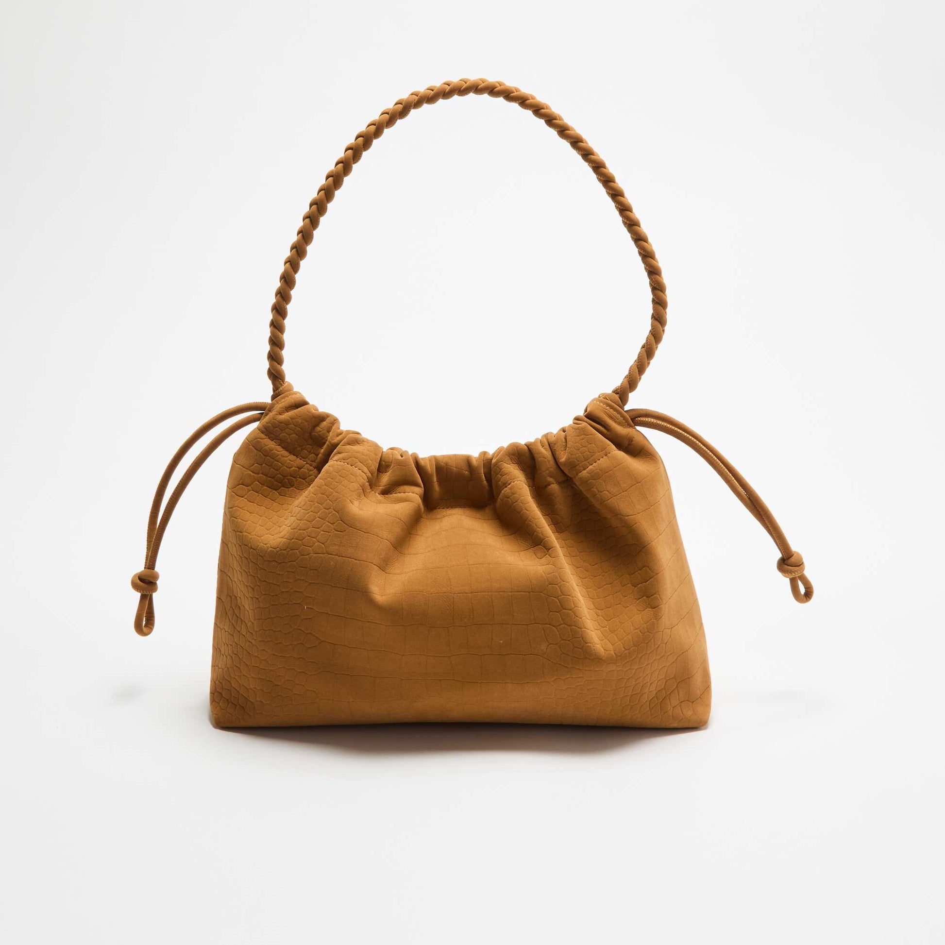 Faux Suede Bucket Bag BEIGE