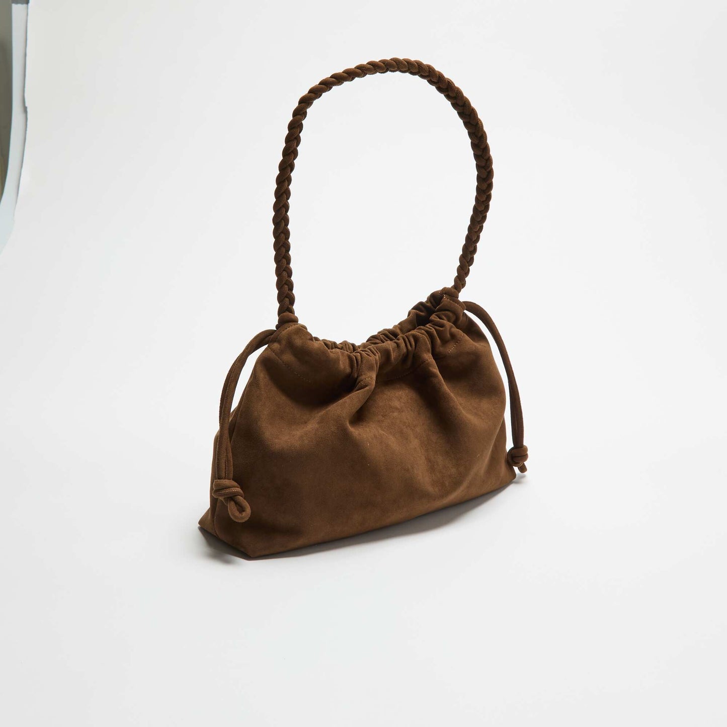 Faux Suede Bucket Bag KHAKI