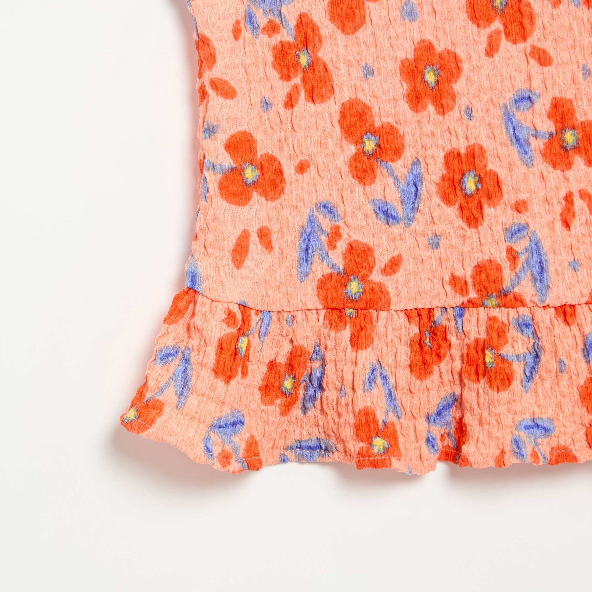 Waffle-Knit Sleeveless Blouse ORANGE