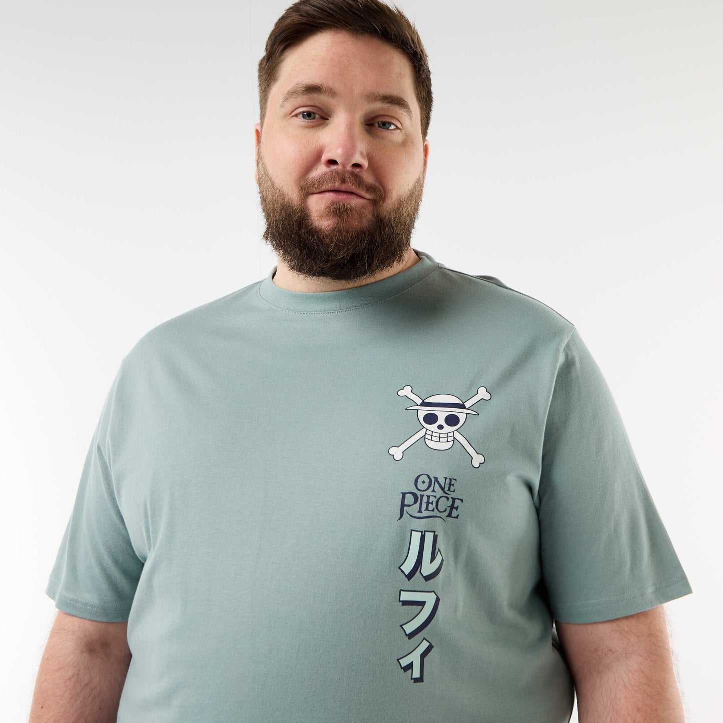 'One Piece' Double-Sided Print T-Shirt BLUE