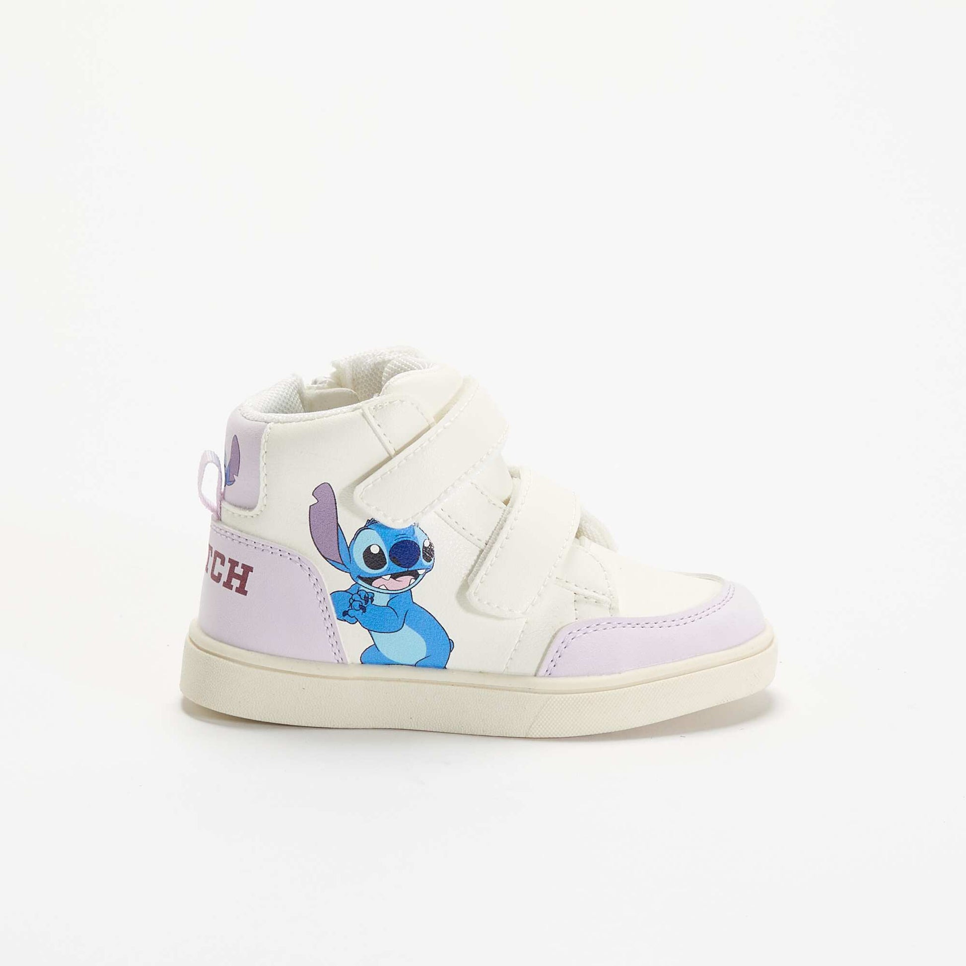'Stitch' 'Disney' High-Top Trainers with Hook-and-Loop Straps PURPLE