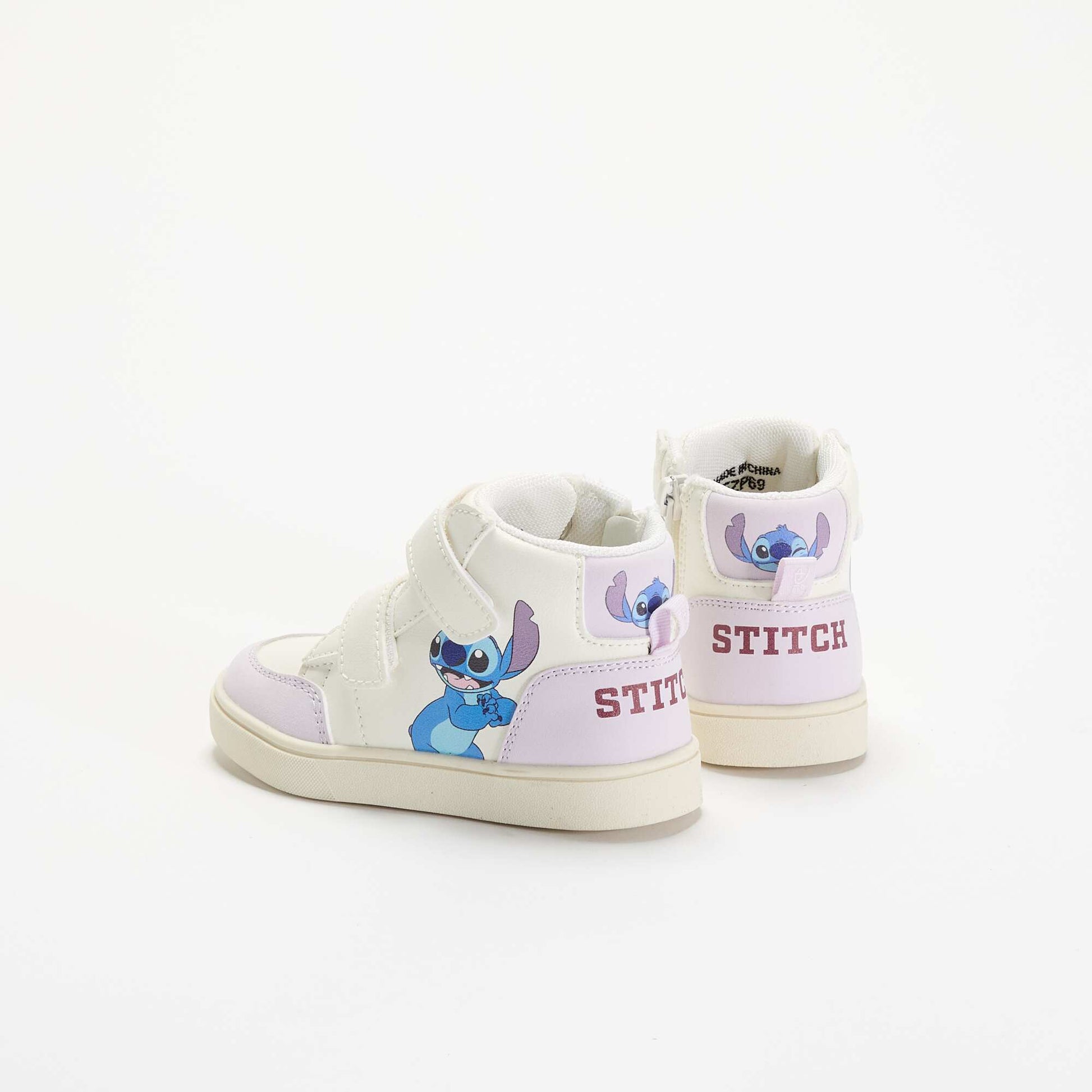 'Stitch' 'Disney' High-Top Trainers with Hook-and-Loop Straps PURPLE
