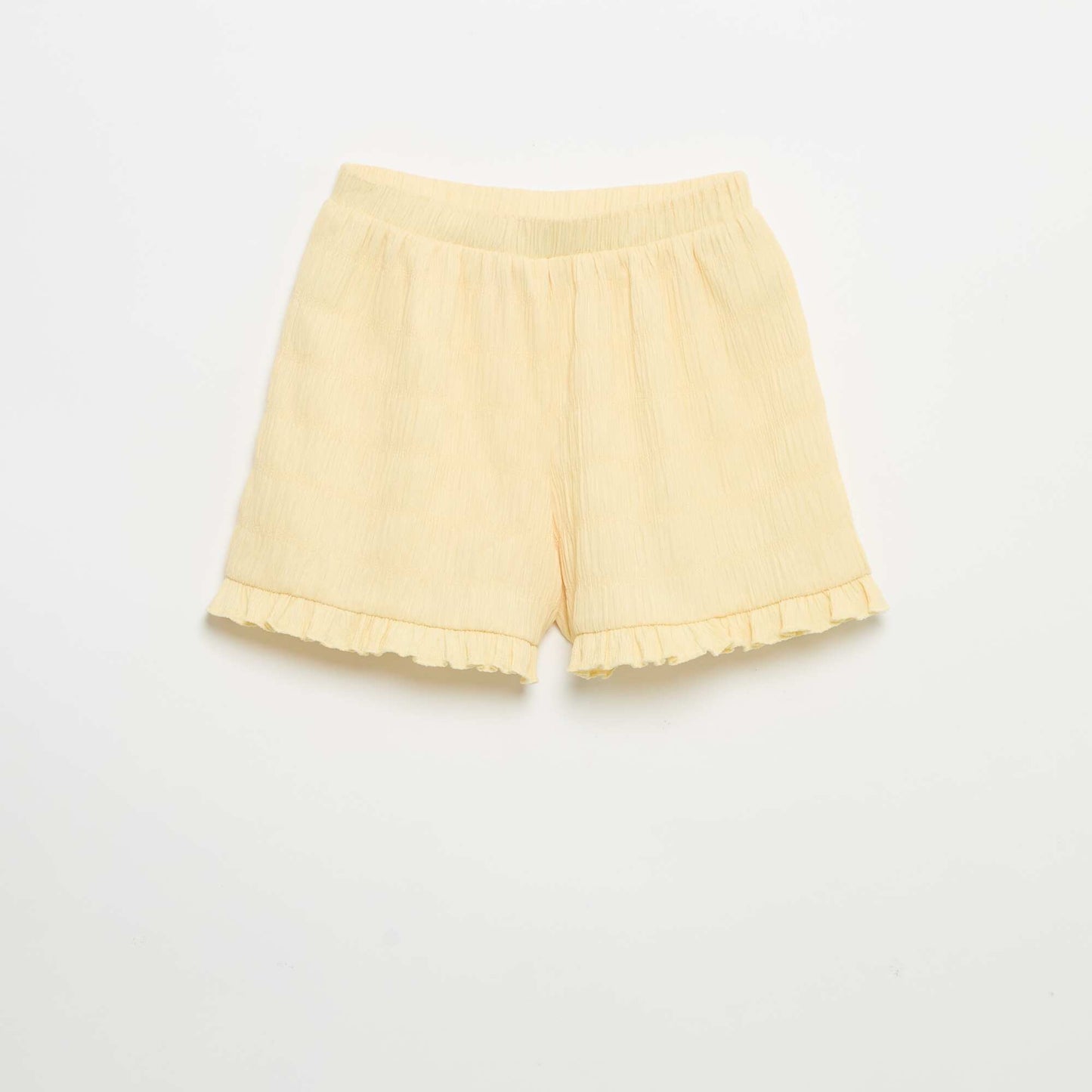 Solid Waffle Knit Shorts YELLOW