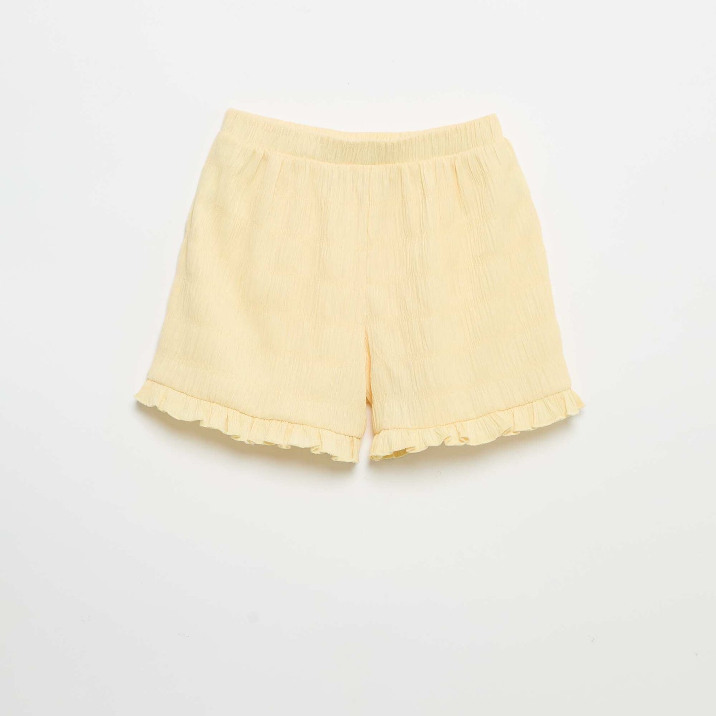 Solid Waffle Knit Shorts YELLOW