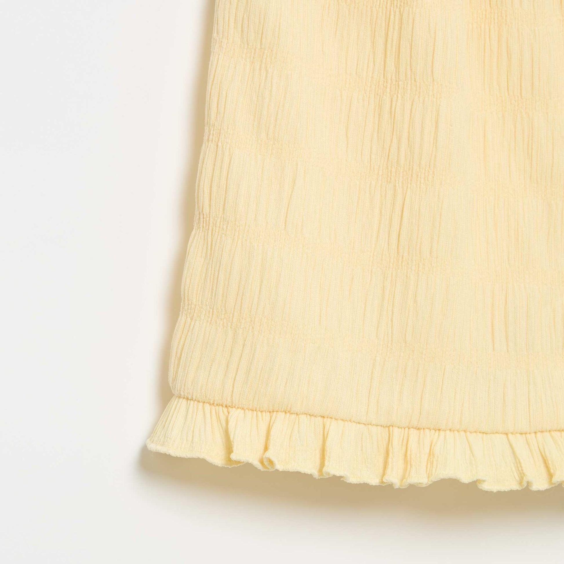 Solid Waffle Knit Shorts YELLOW