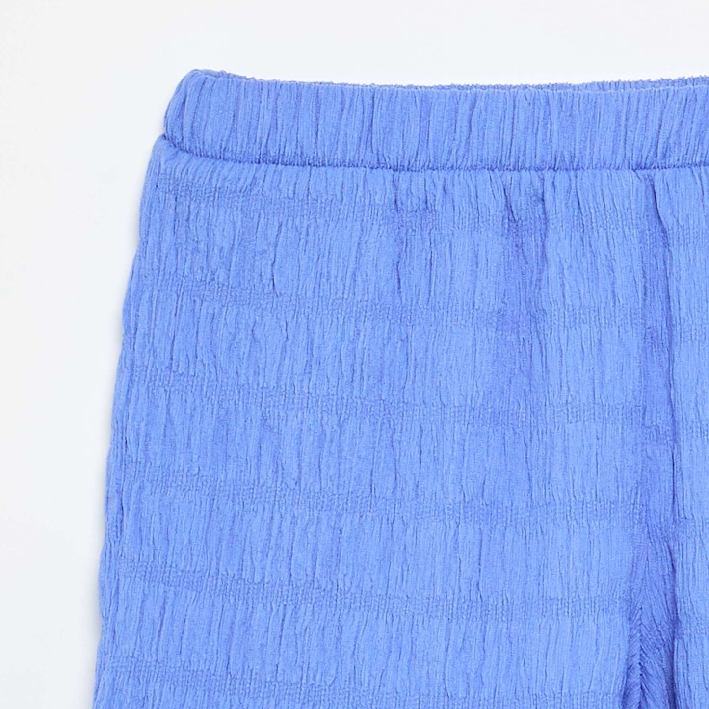 Solid Waffle Knit Shorts BLUE