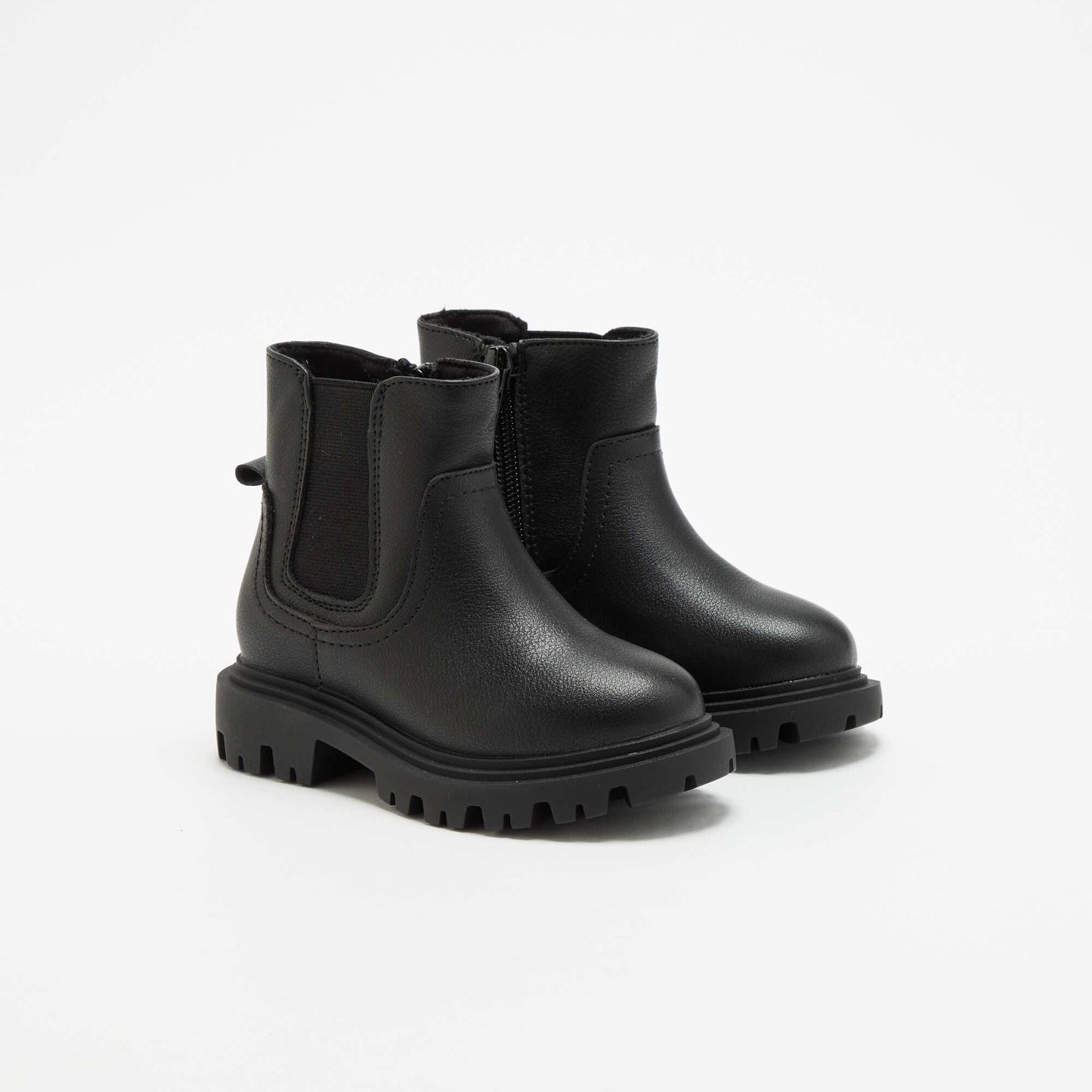 Faux Leather Boots BLACK