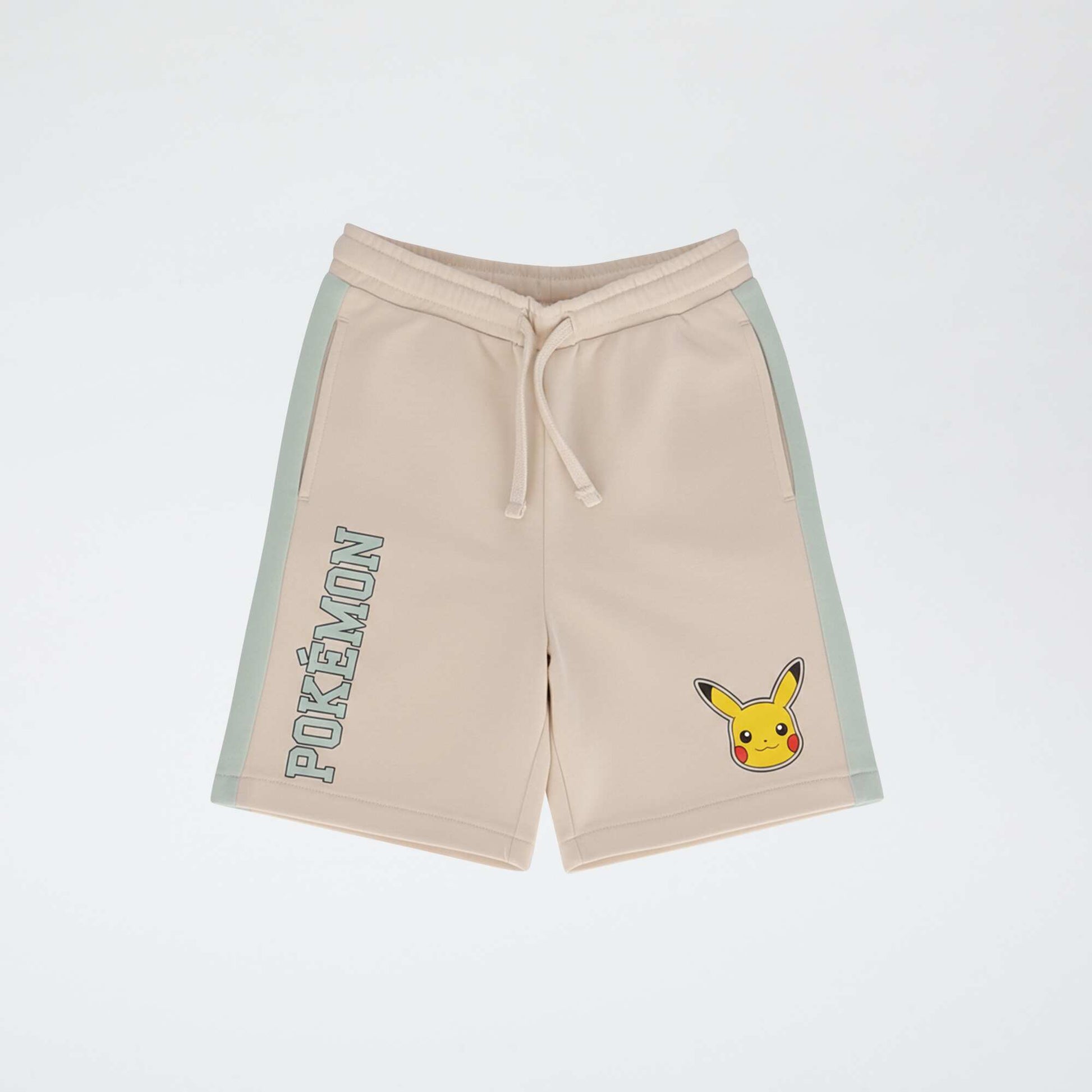 Printed 'Pokémon' 'Pikachu' Shorts BEIGE