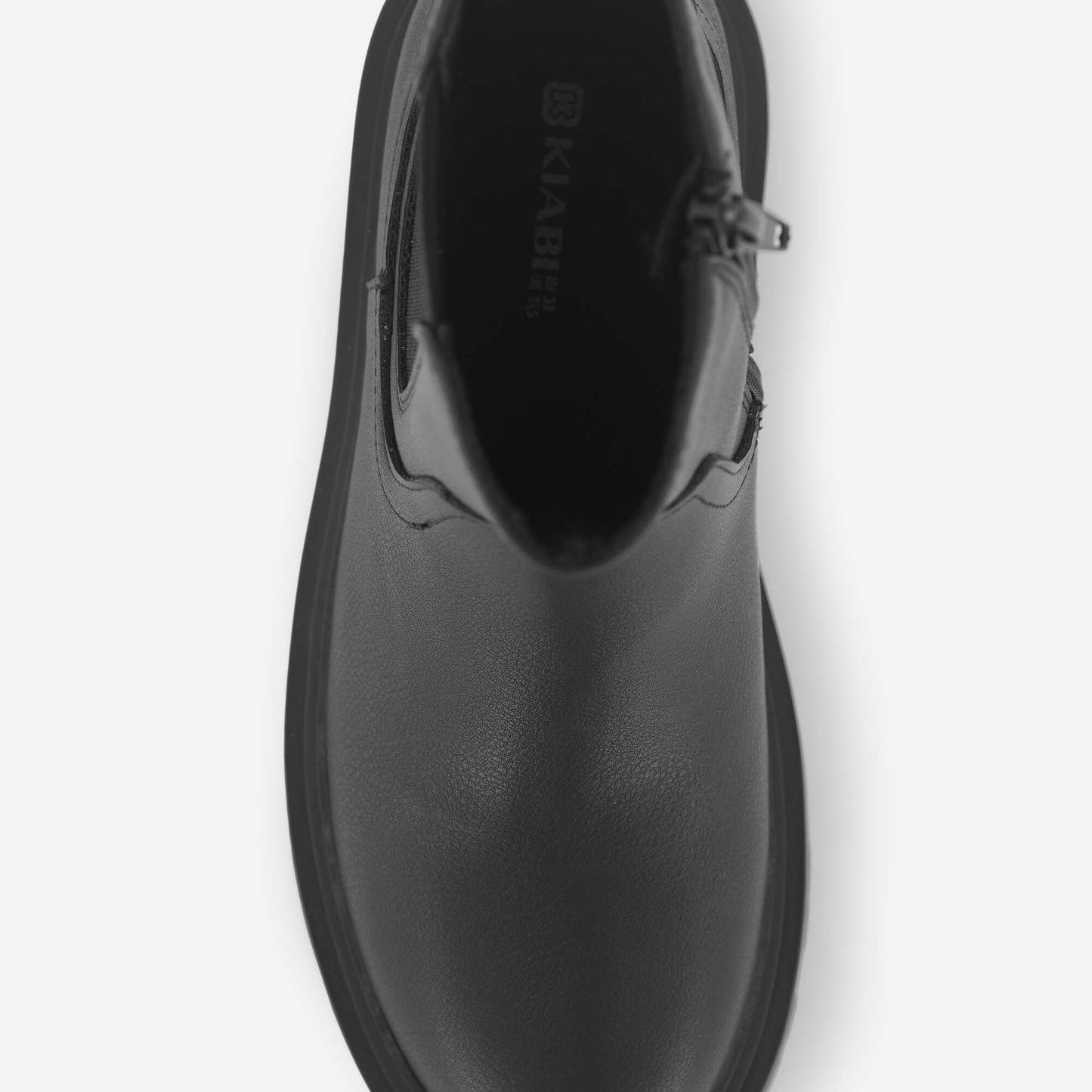 Faux leather boots with lug sole BLACK