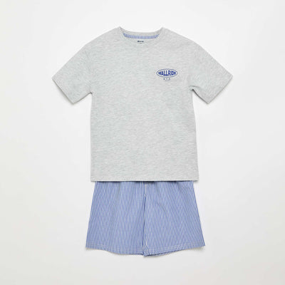 2-piece cotton shortie pyjamas BLUE