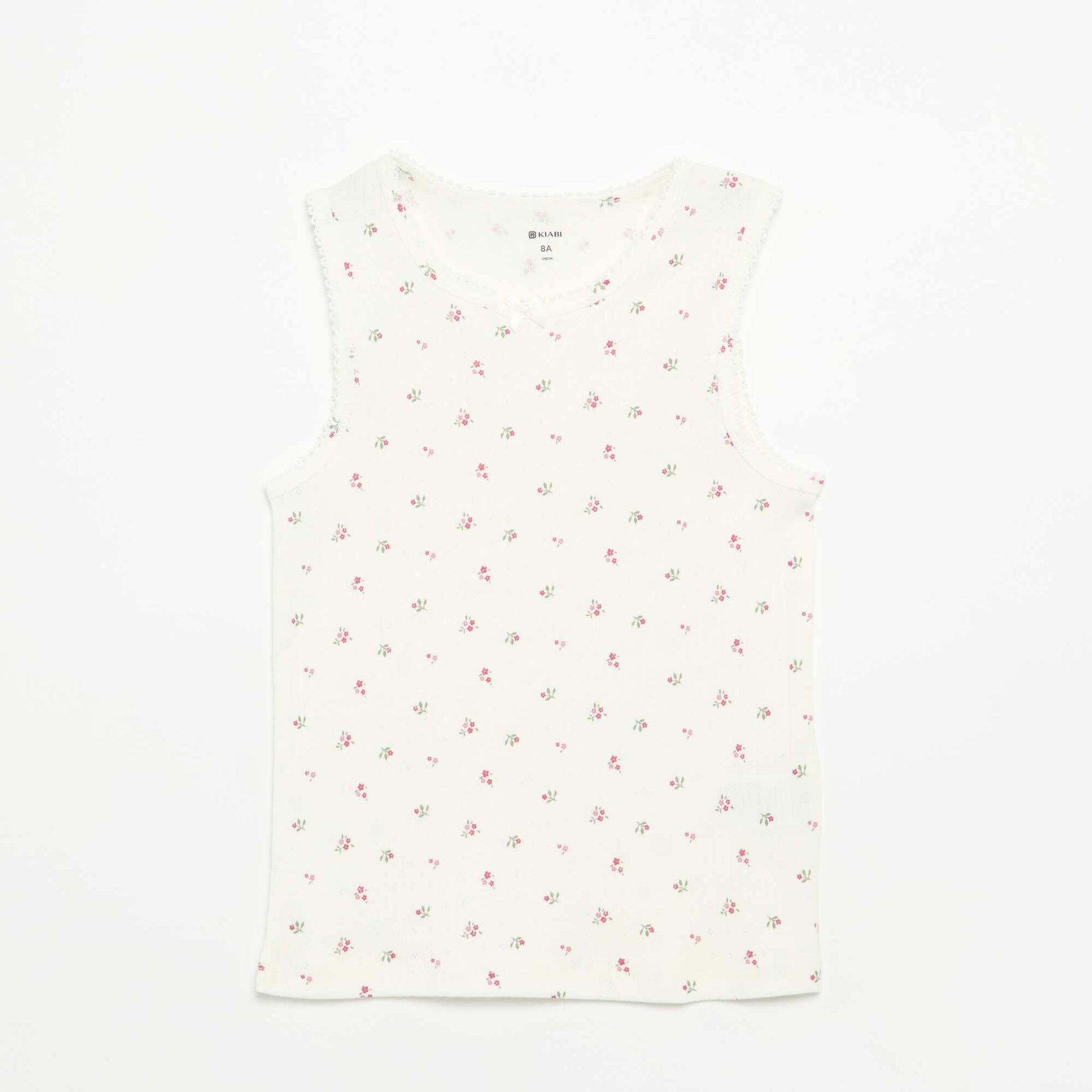 Pack of 2 pointelle knit tank tops BEIGE