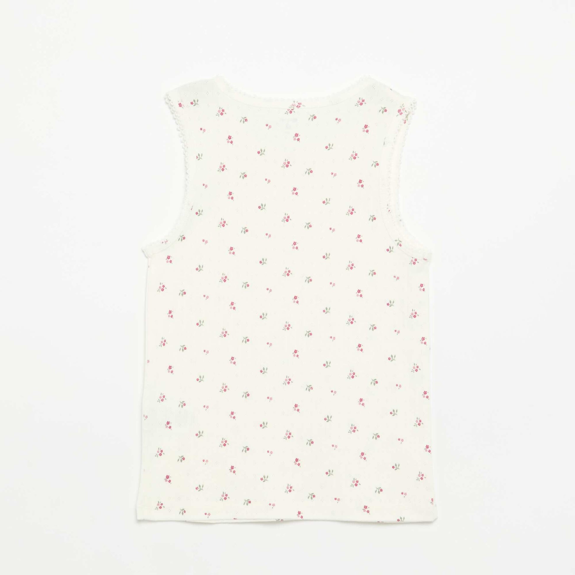 Pack of 2 pointelle knit tank tops BEIGE