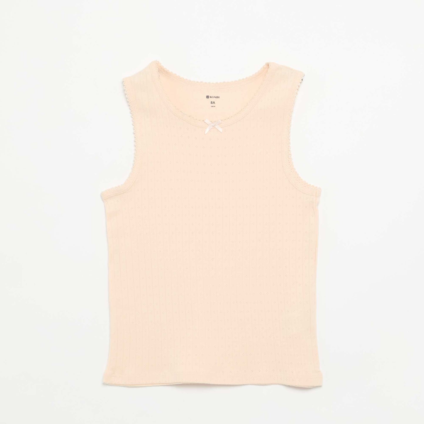 Pack of 2 pointelle knit tank tops BEIGE