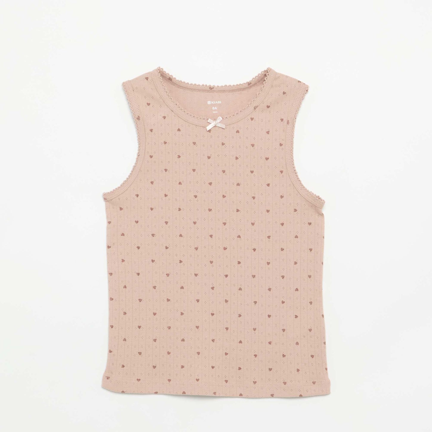 Pack of 2 pointelle knit tank tops BEIGE