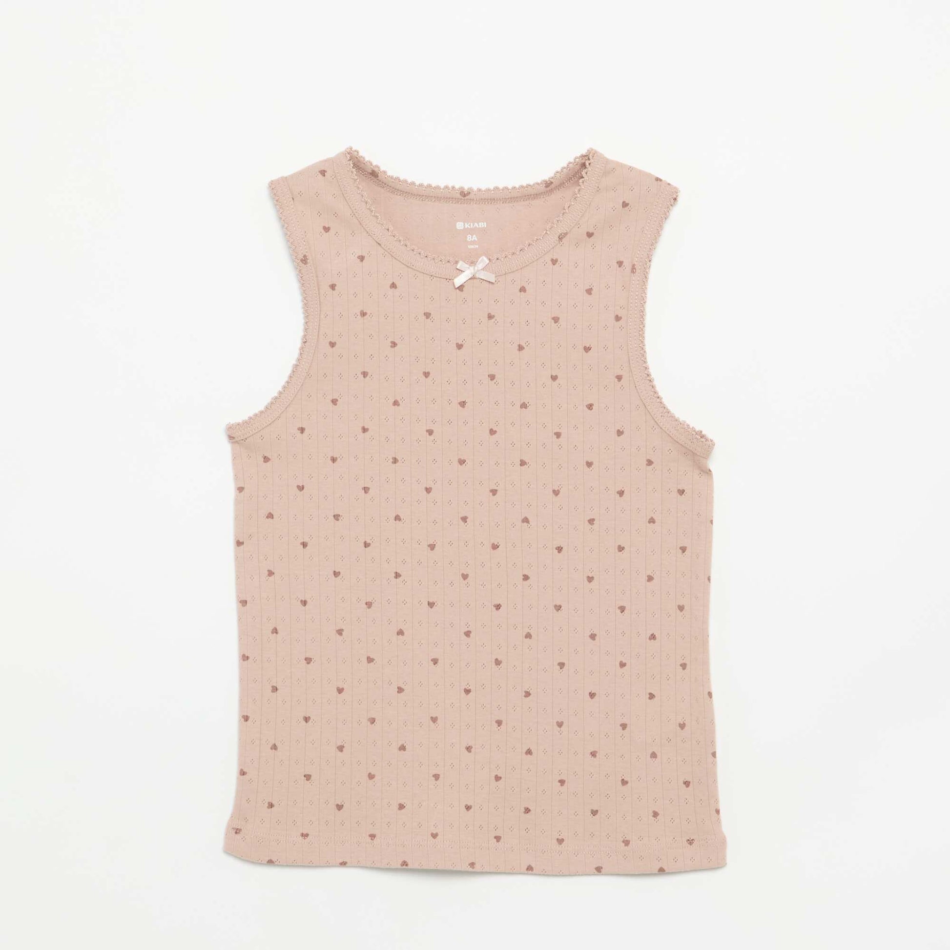 Pack of 2 pointelle knit tank tops BEIGE