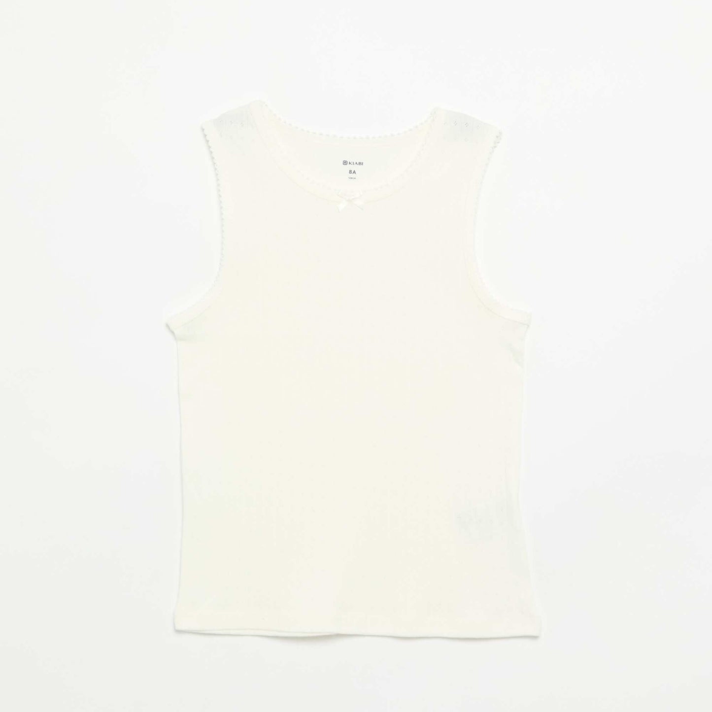 Pack of 2 pointelle knit tank tops BEIGE