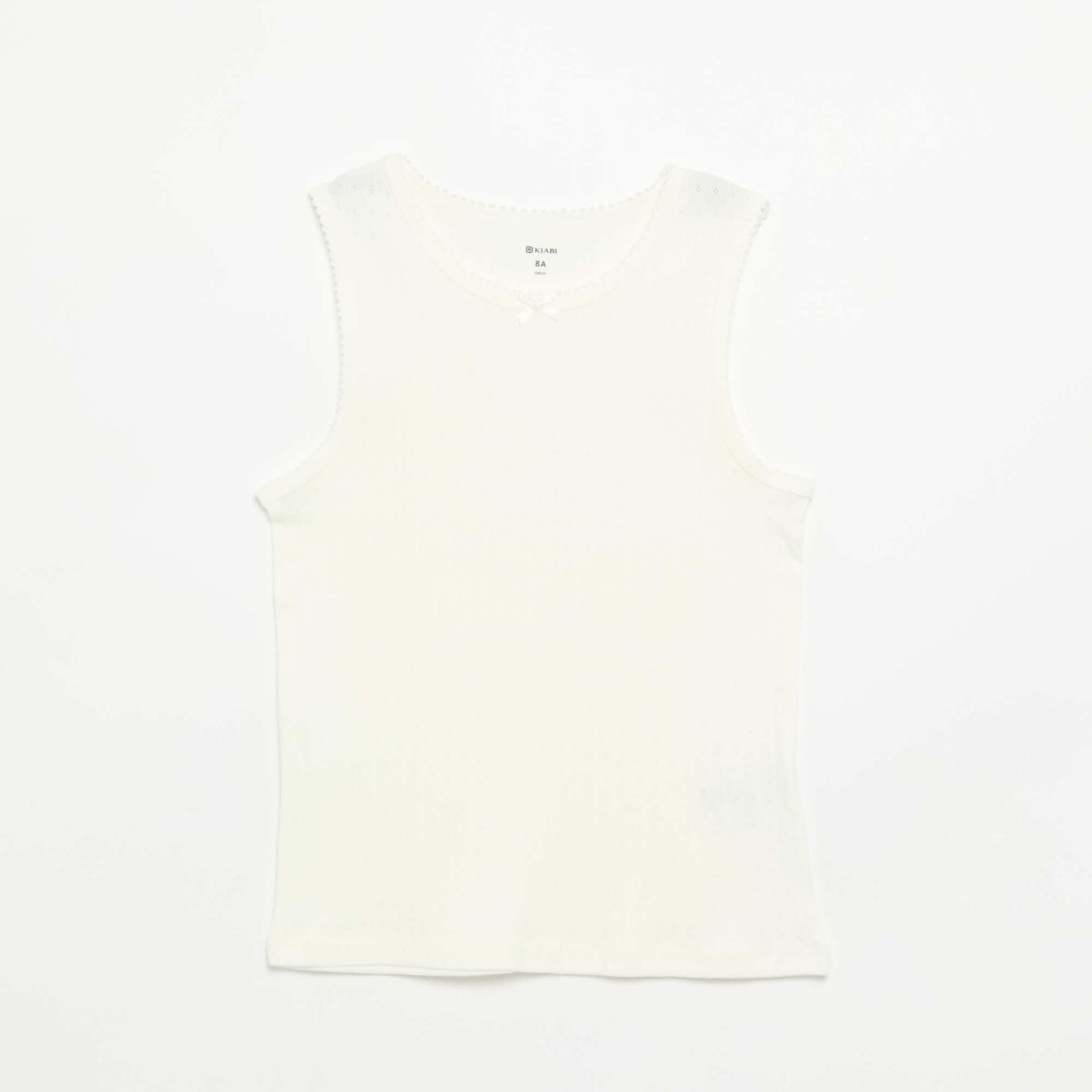 Pack of 2 pointelle knit tank tops BEIGE