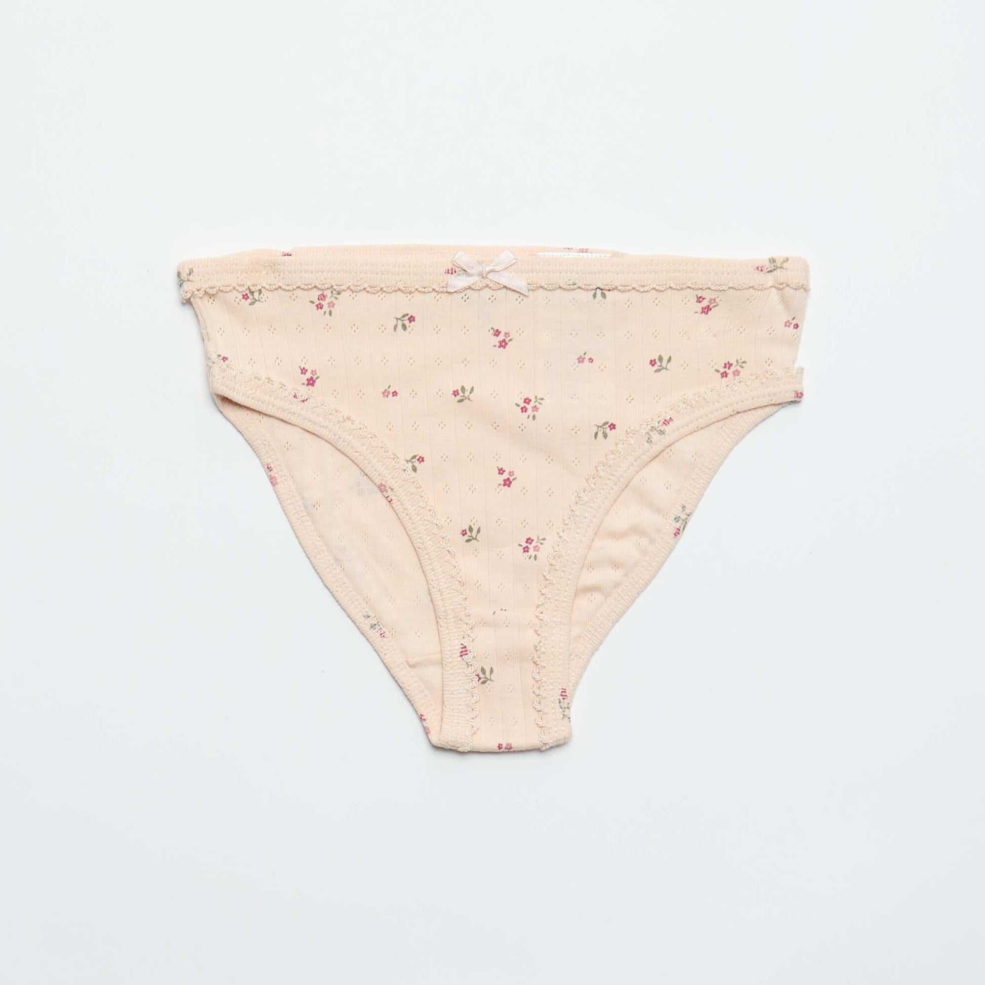 Cute 3-Pack Pointelle Knit Briefs BEIGE