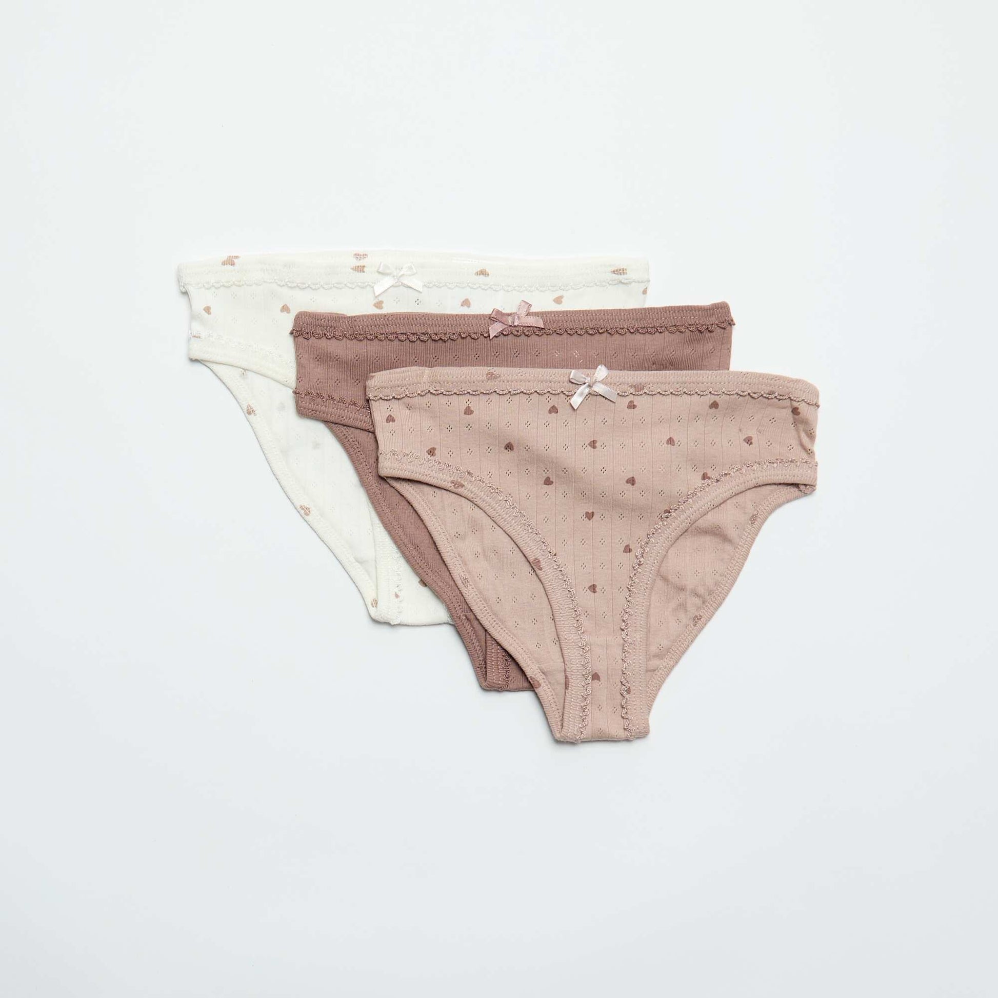 Cute 3-Pack Pointelle Knit Briefs WHITE
