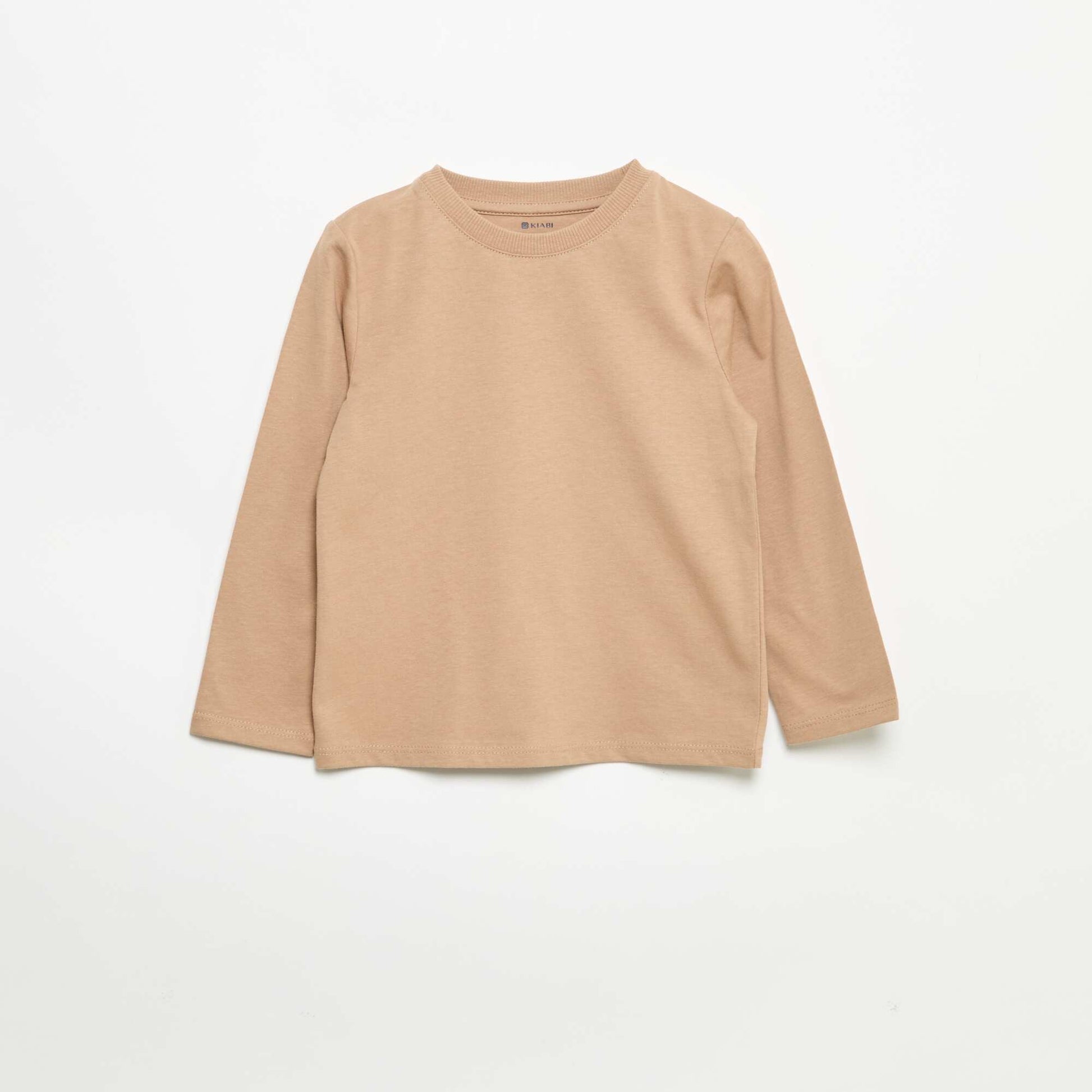 Pack of 3 long-sleeved t-shirts BEIGE