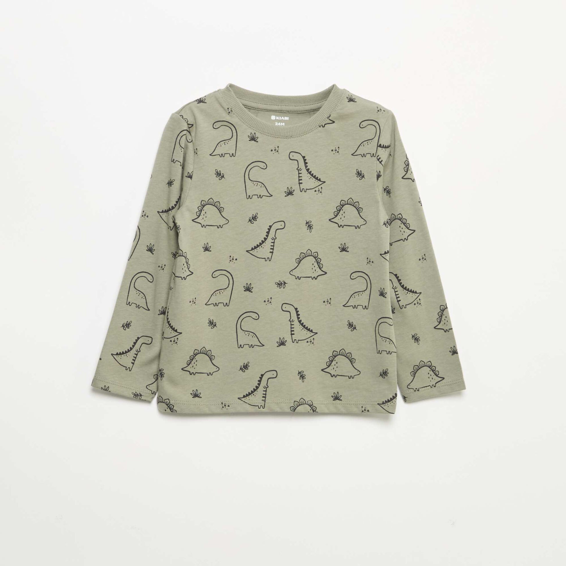 Pack of 3 long-sleeved t-shirts KHAKI