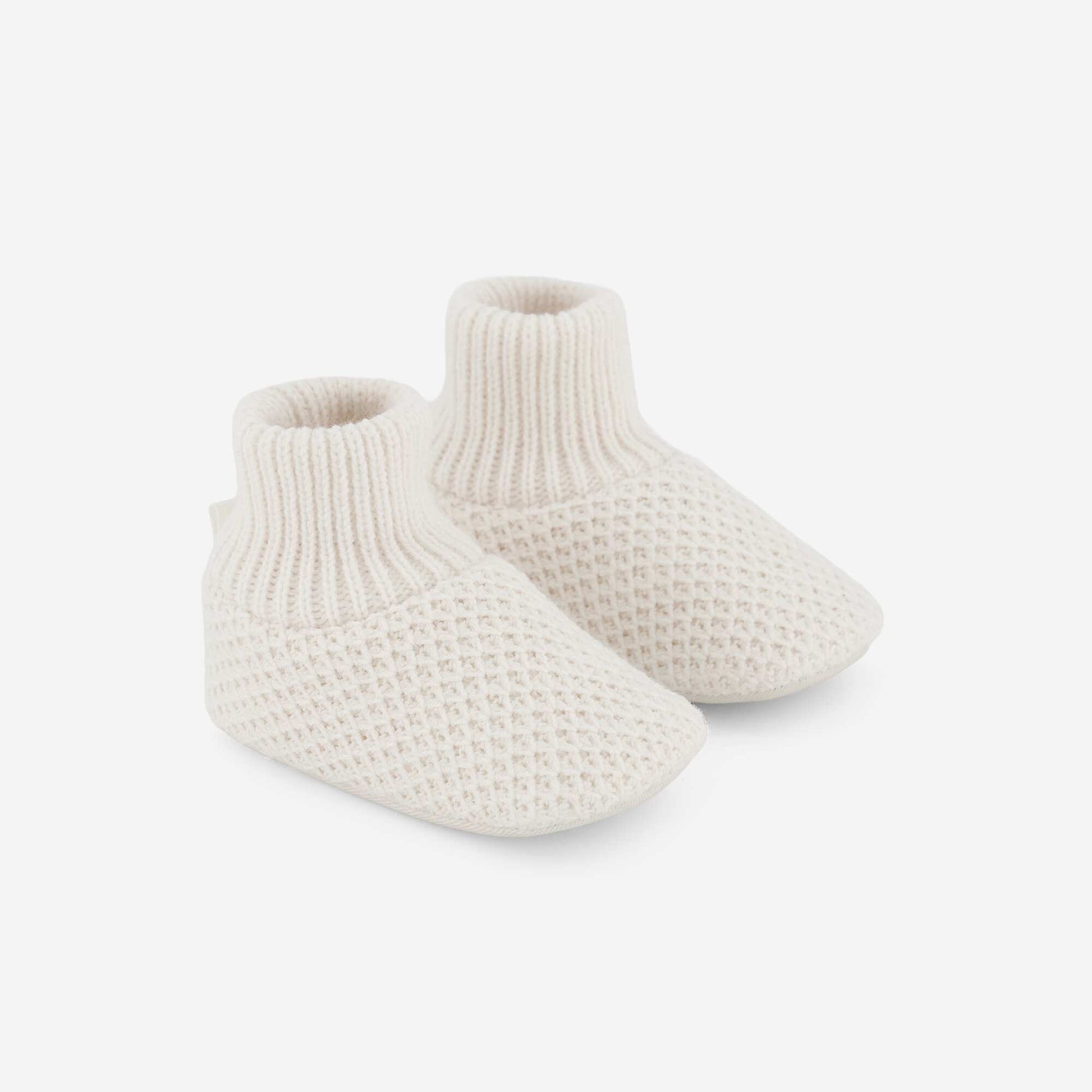 High-top knitted booties BEIGE