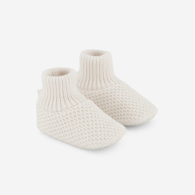 High-top knitted booties BEIGE