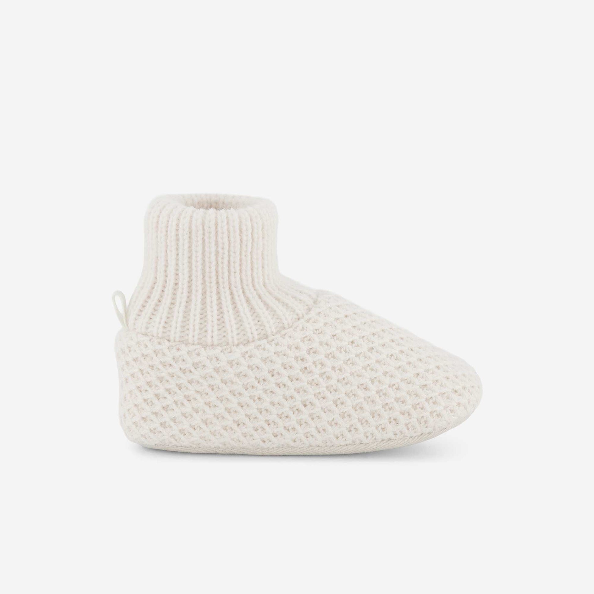 High-top knitted booties BEIGE