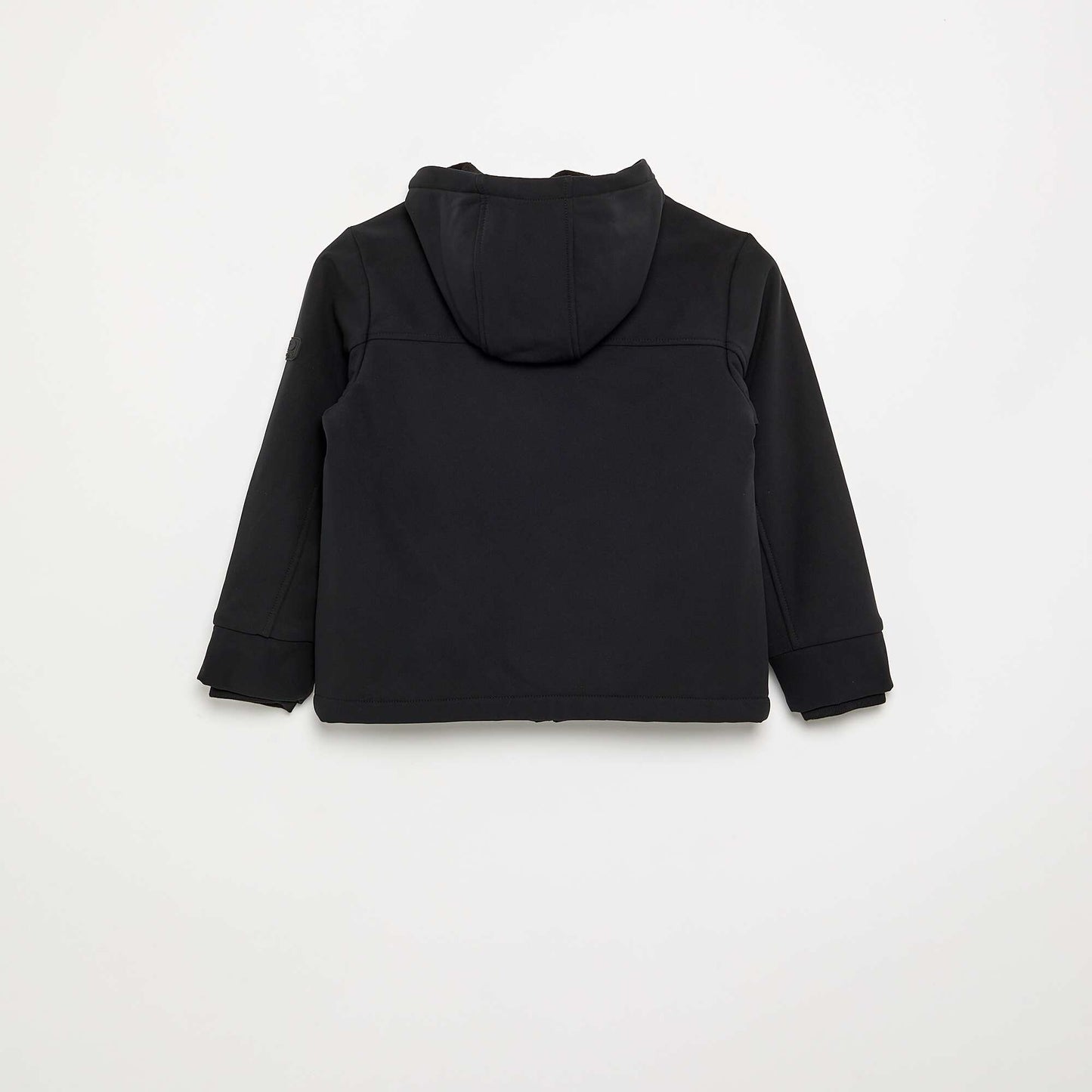 Microfleece-lined hooded jacket BLACK