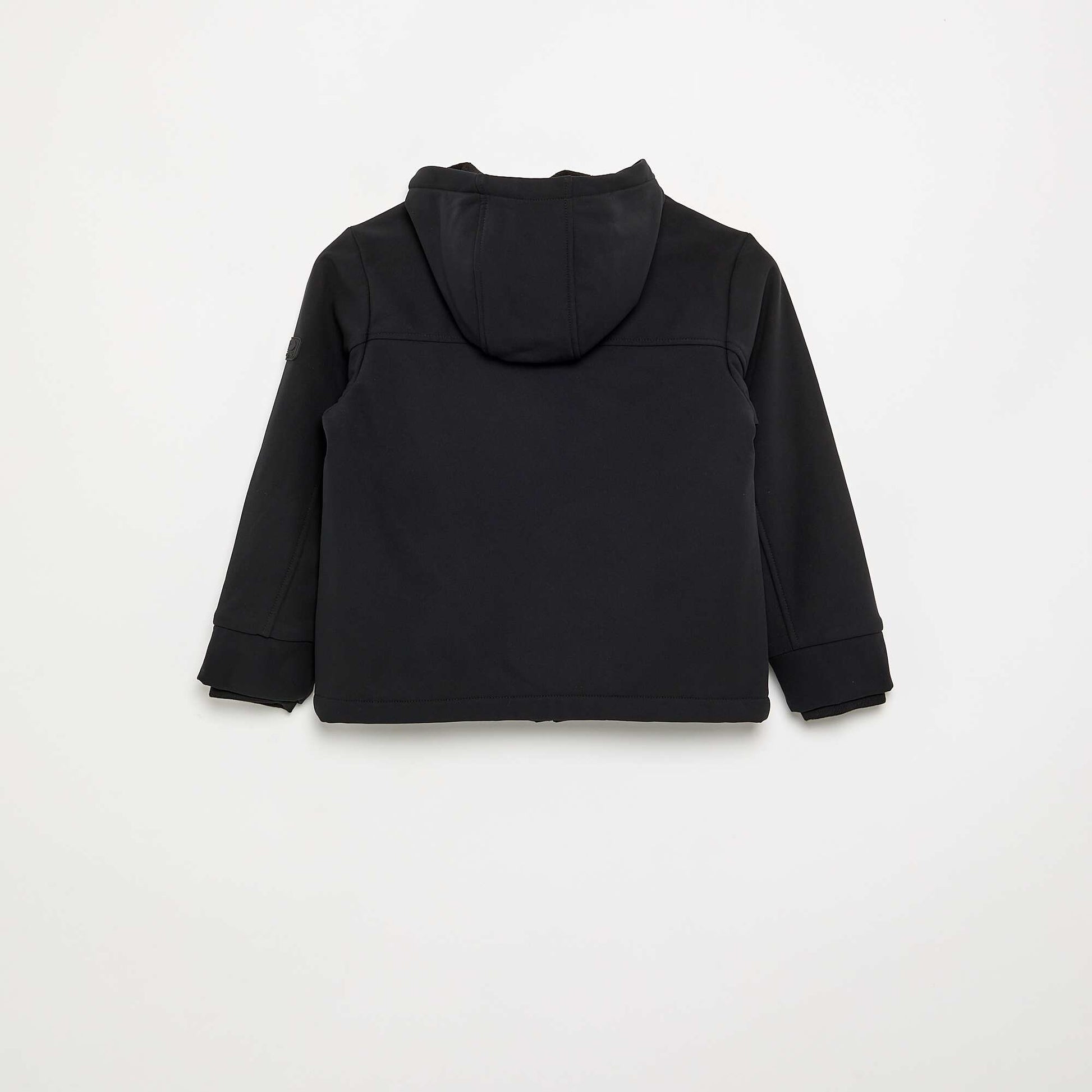 Microfleece-lined hooded jacket BLACK