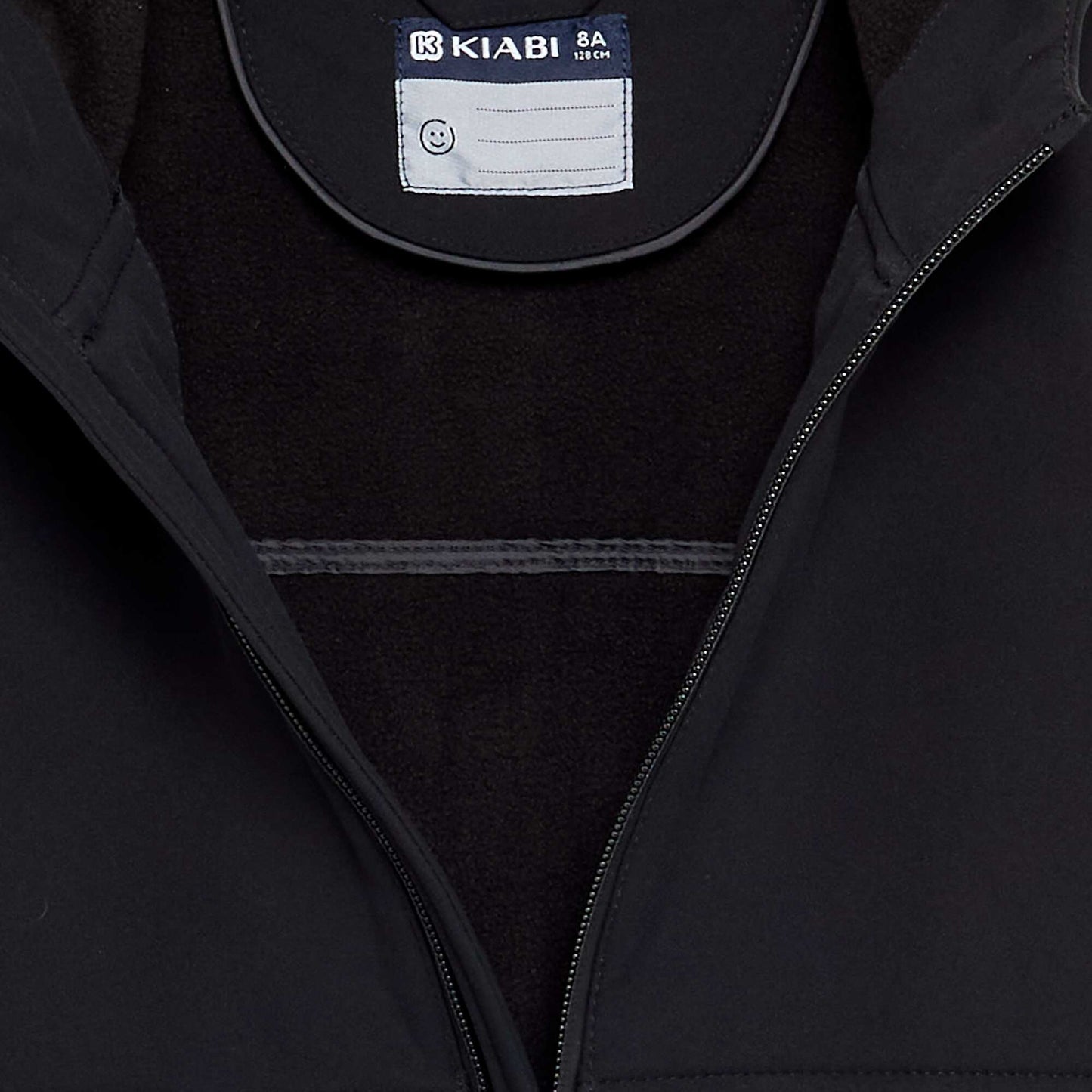 Microfleece-lined hooded jacket BLACK