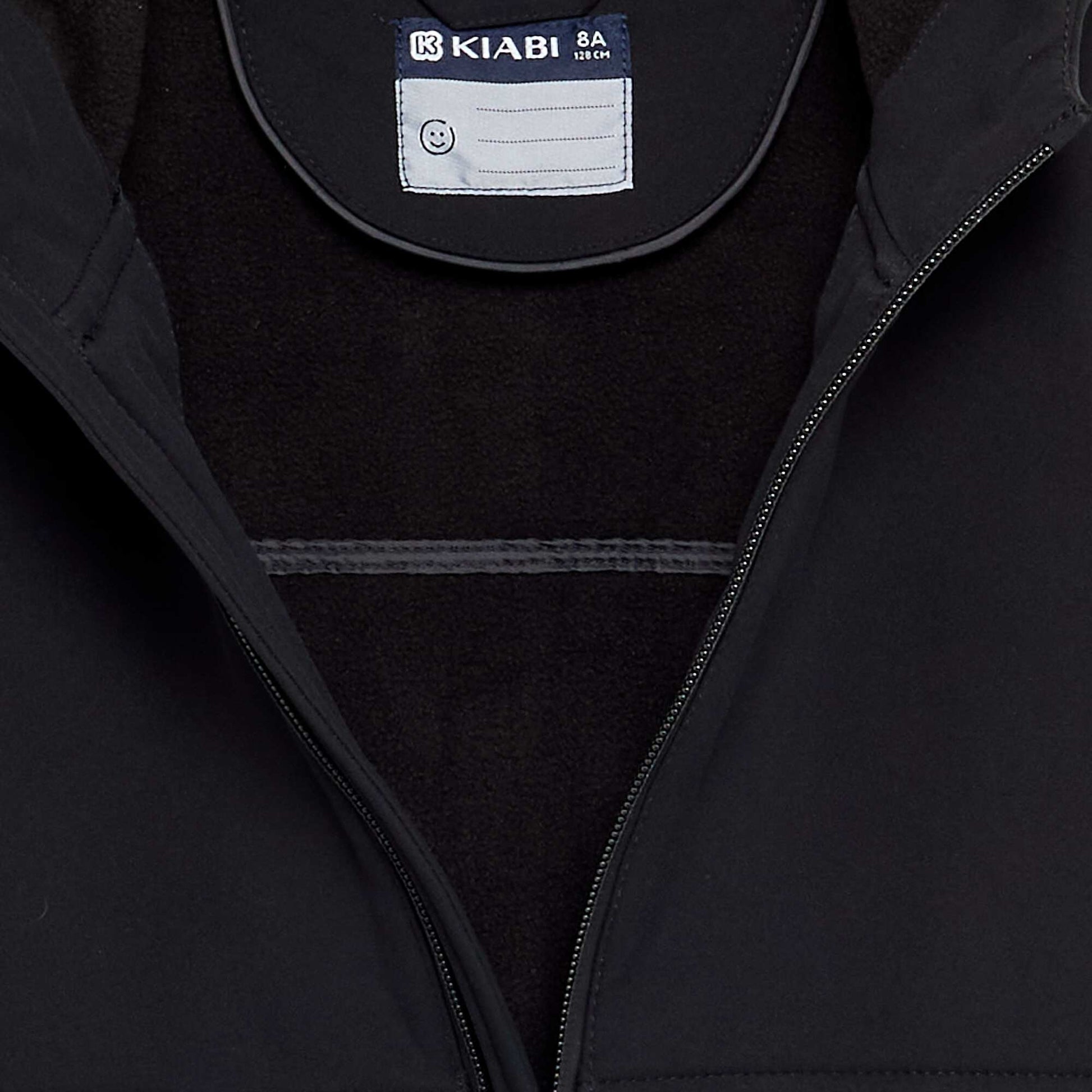 Microfleece-lined hooded jacket BLACK