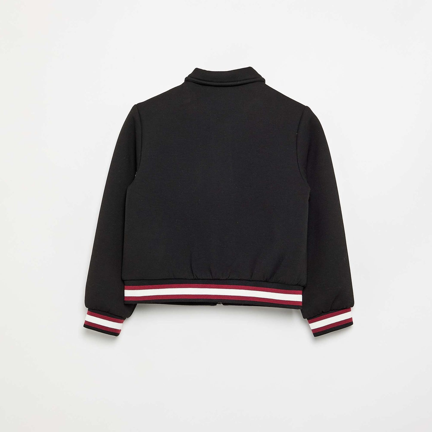 Varsity-style long-sleeved jacket BLACK