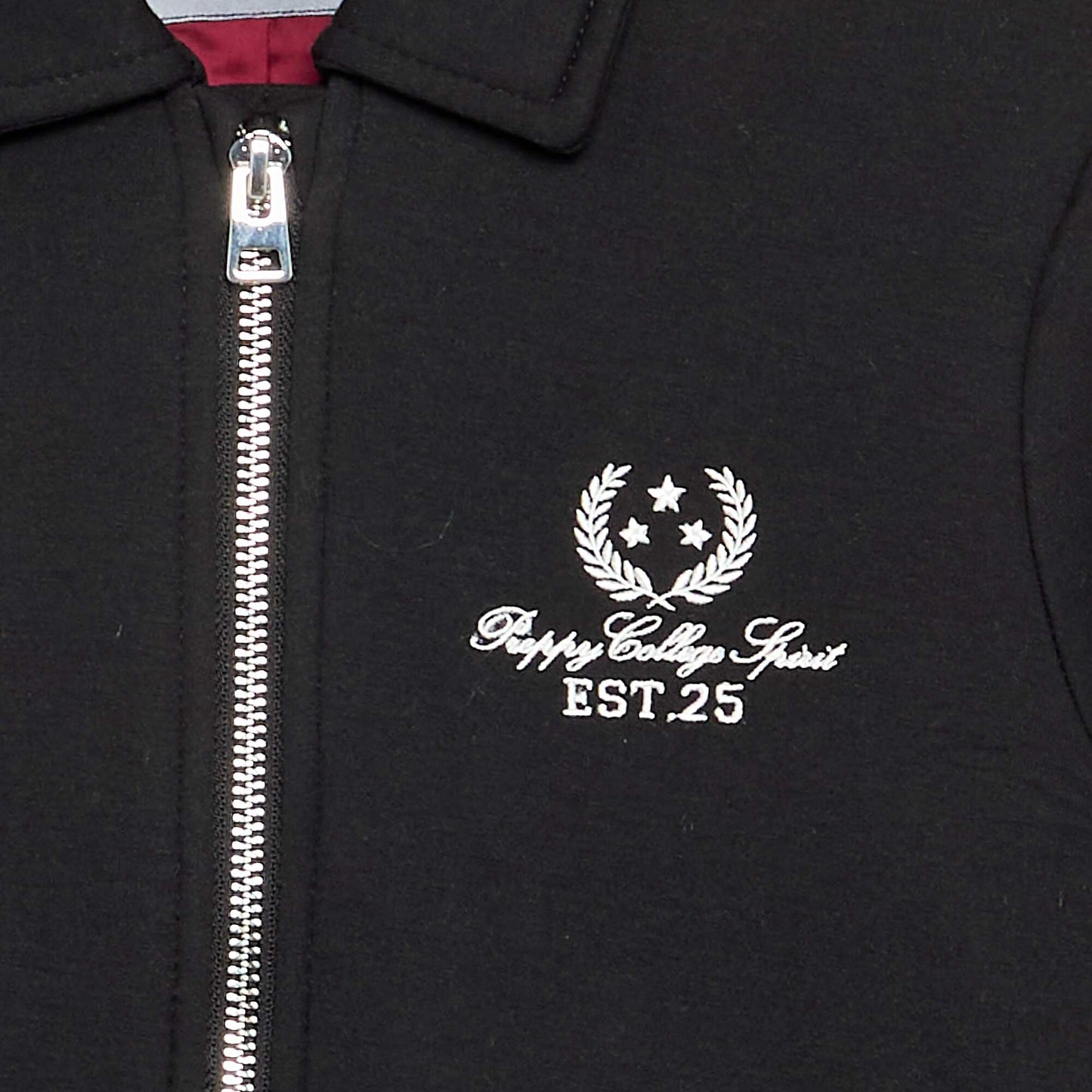 Varsity-style long-sleeved jacket BLACK
