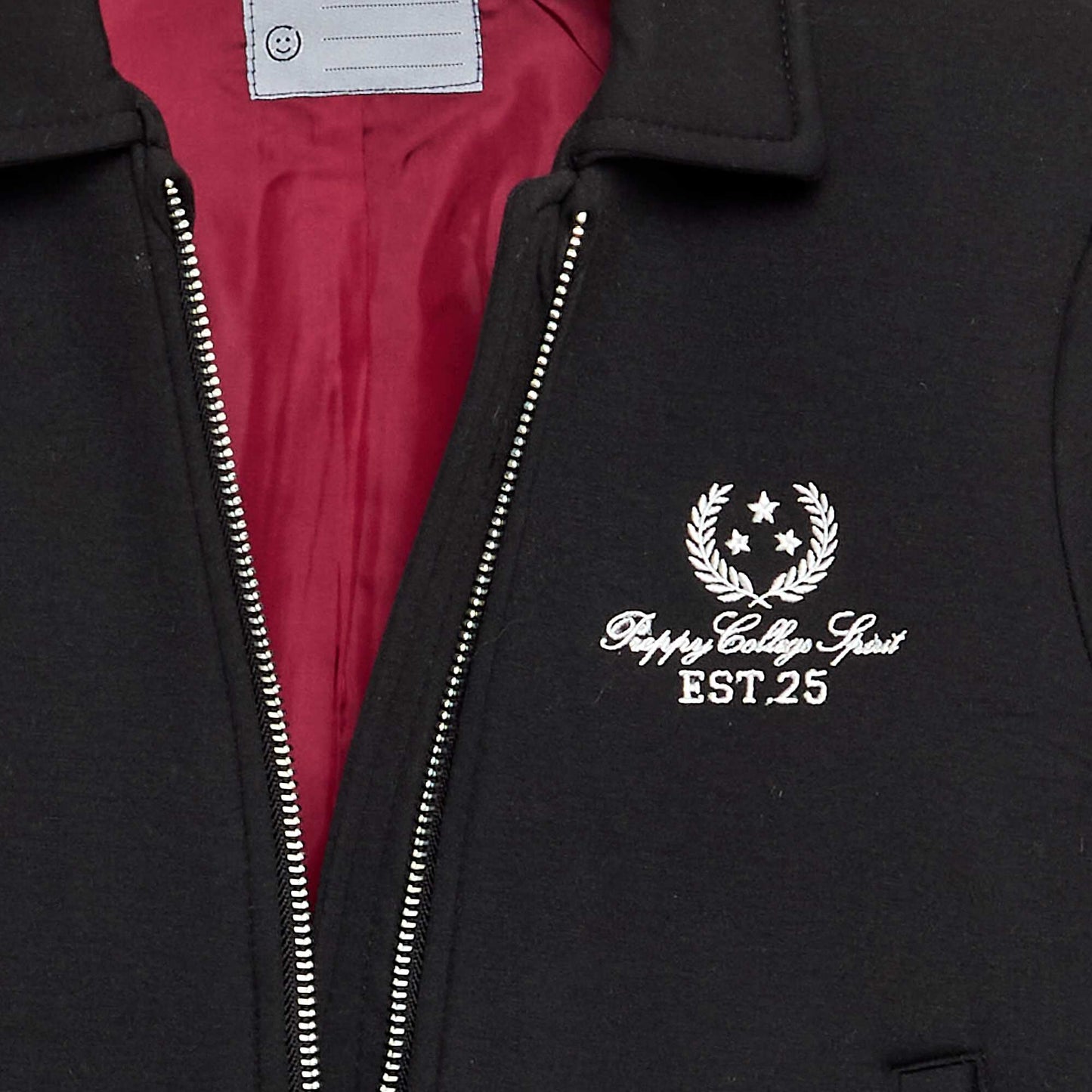 Varsity-style long-sleeved jacket BLACK