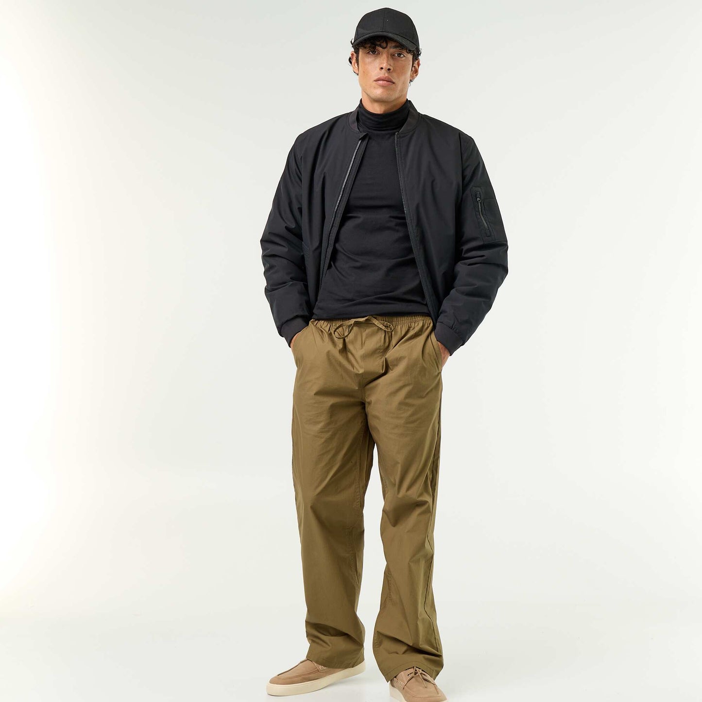 Short aviator jacket BLACK