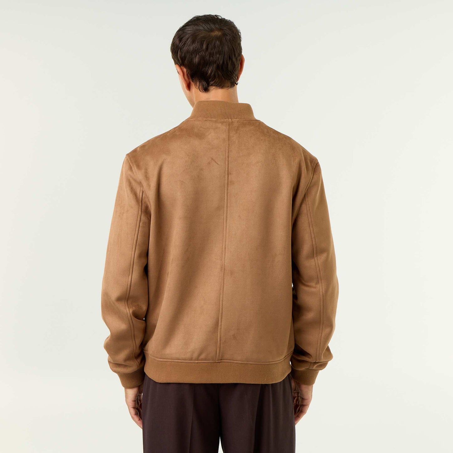 Suedette Zip-Up Jacket BROWN
